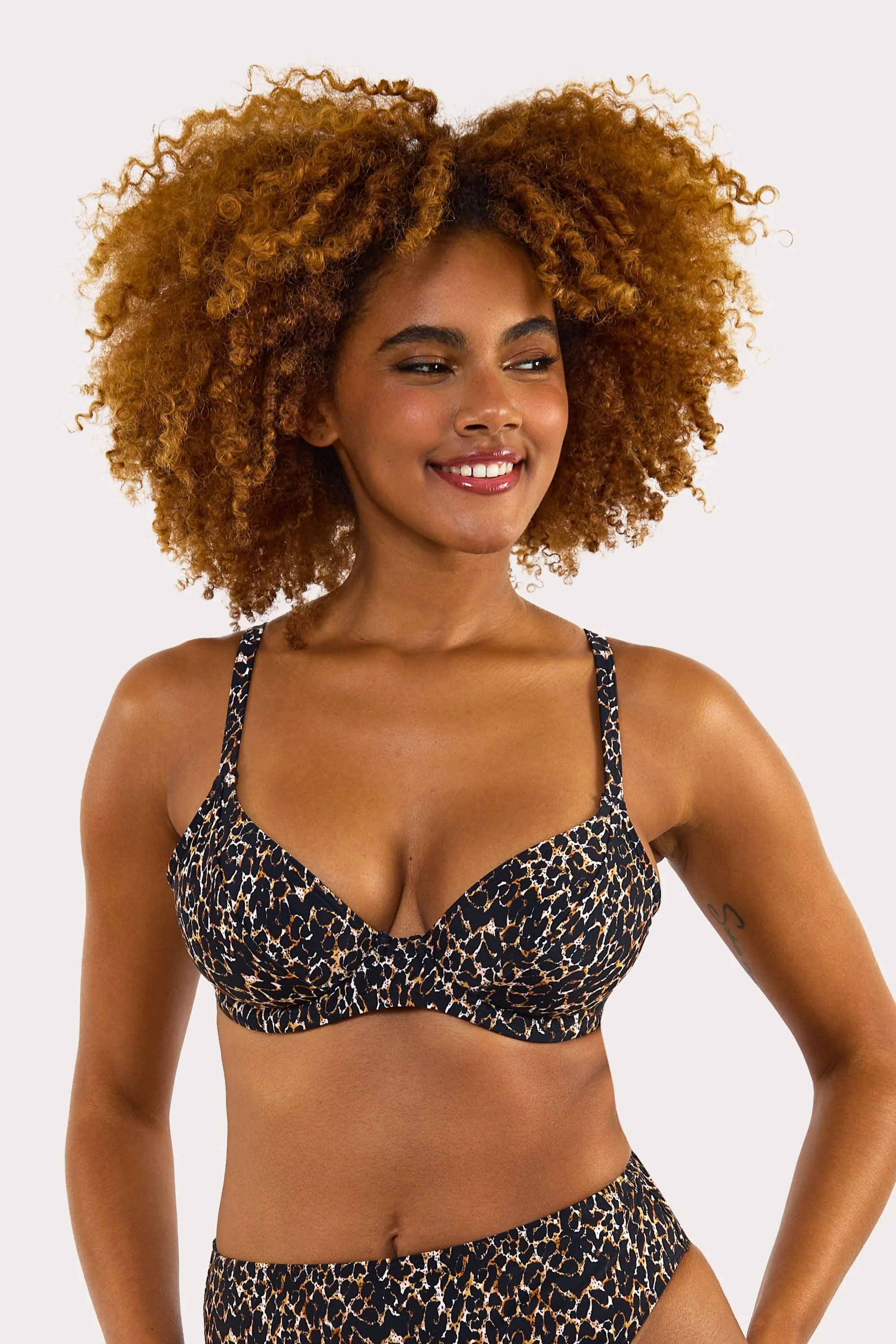 Juliet Leopard Print Mix & Match D  Underwired Bikini Top