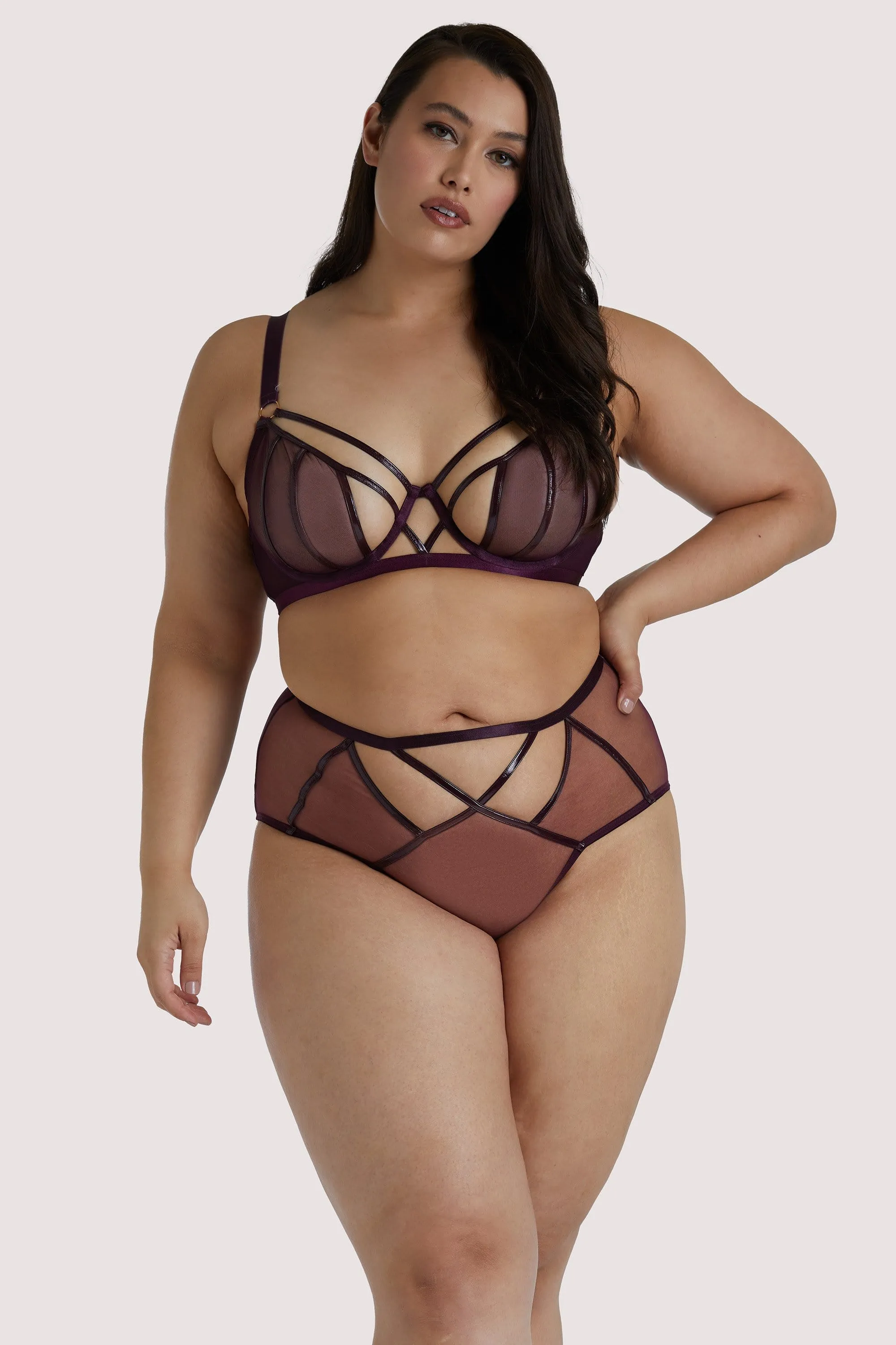 Kelly Wine PVC Curve Brief