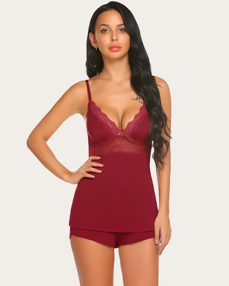 Lace Floral Cami PJS Pajama Set (DE Only)