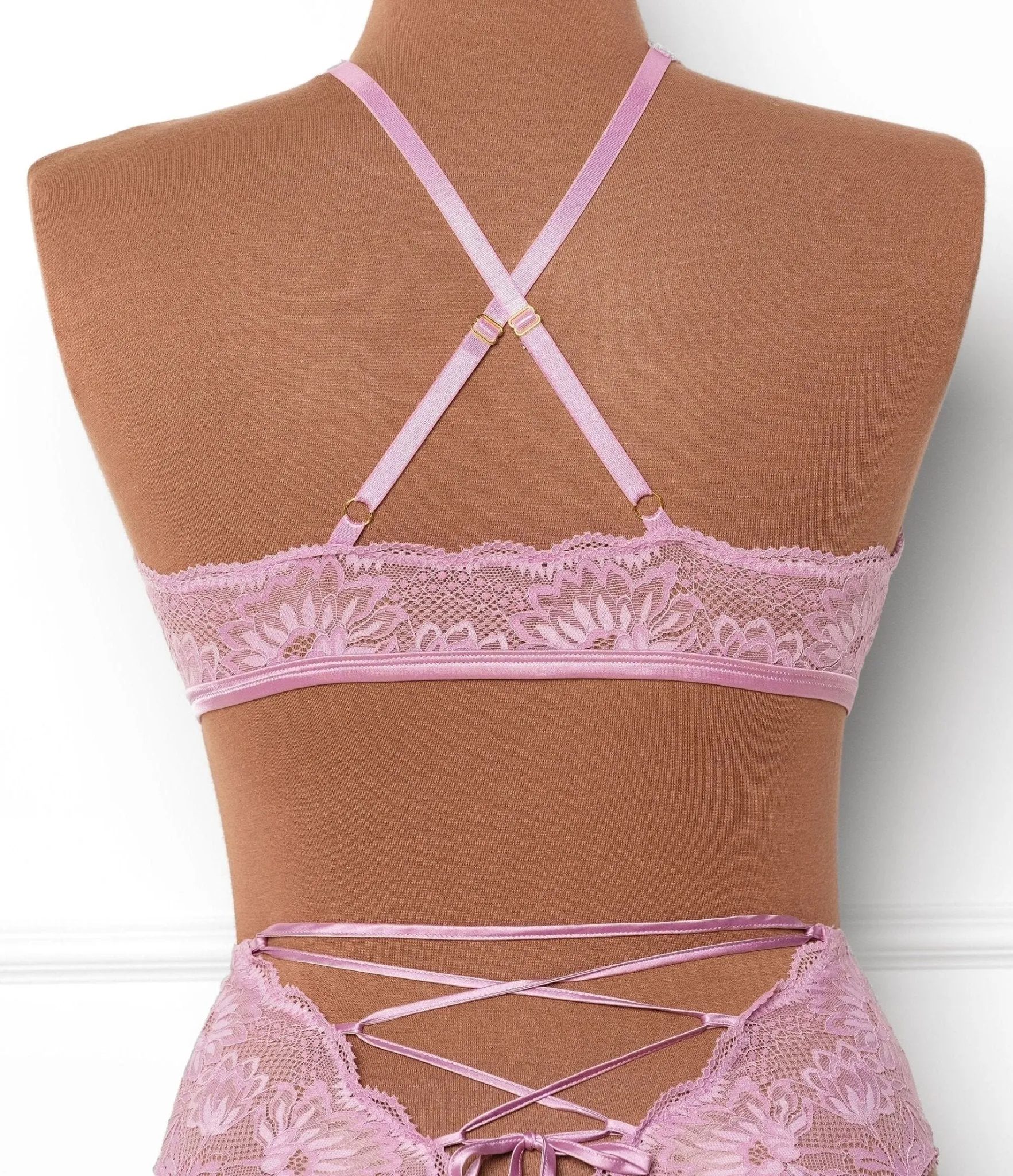 Lacy Crossover Bralette - Lilac