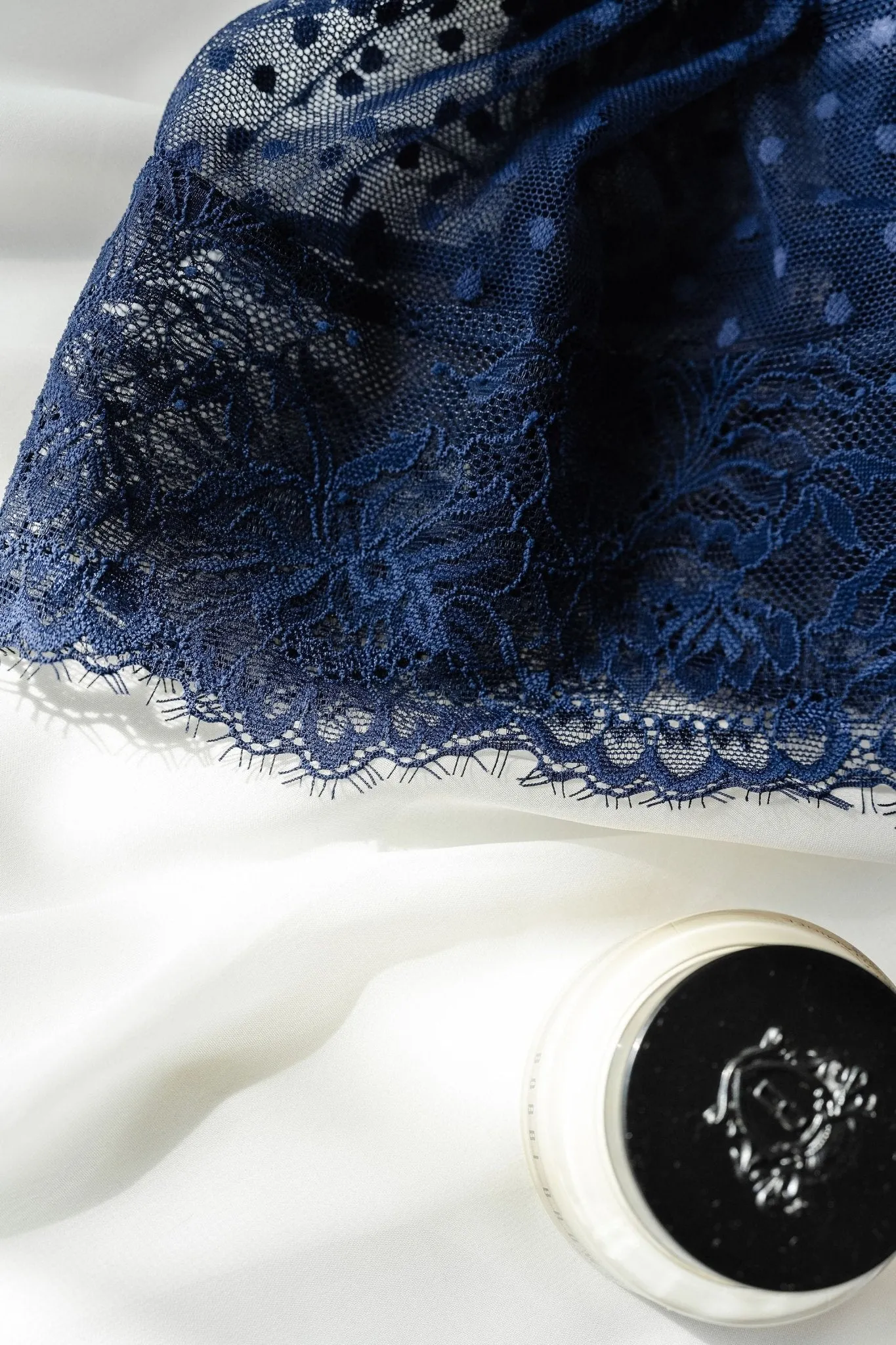 Lacy Polka Dot Camidoll - Navy