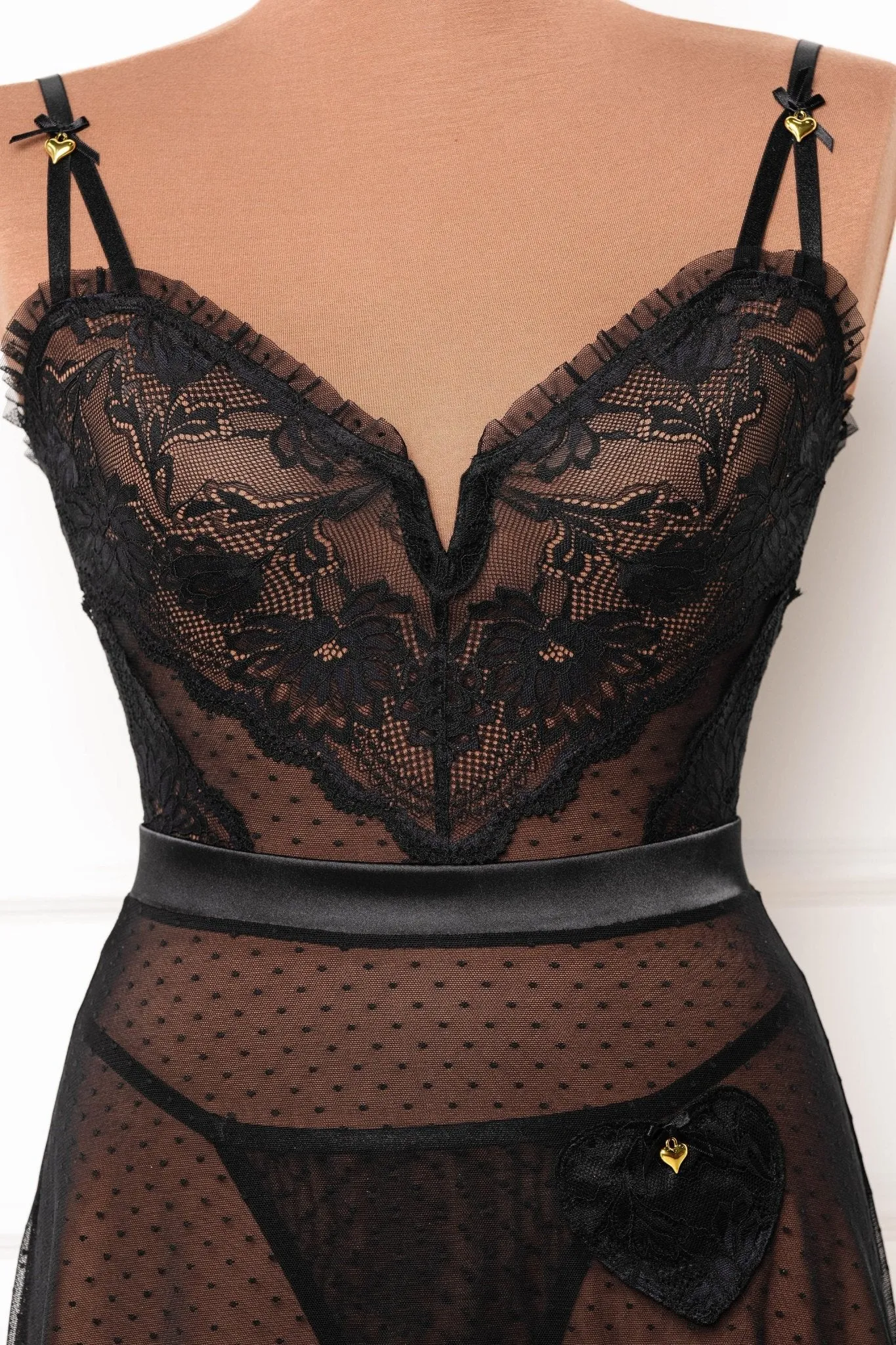 Lacy Ruffle Drop Waist Babydoll - Black
