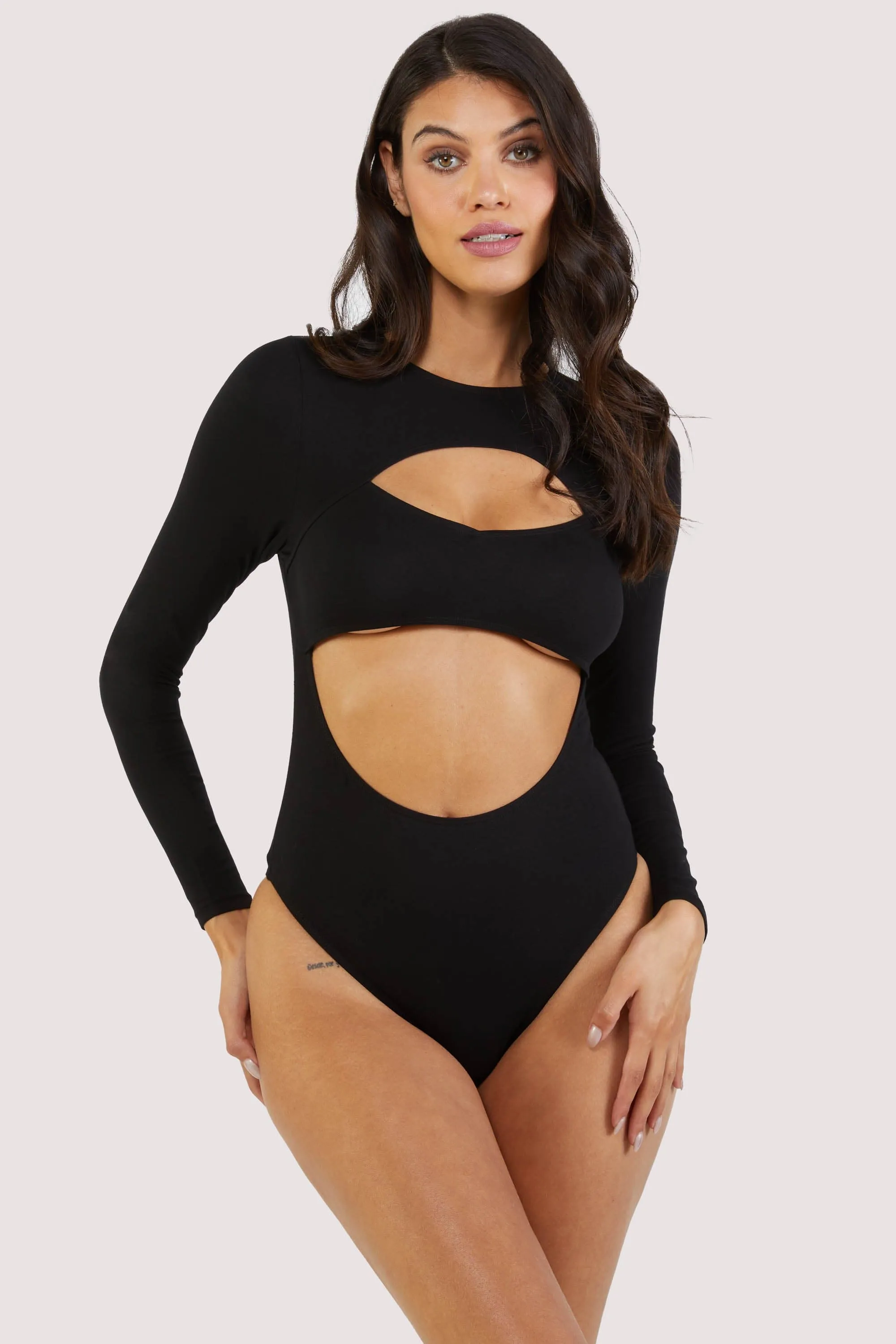 Laurel cut-out jersey long-sleeved body