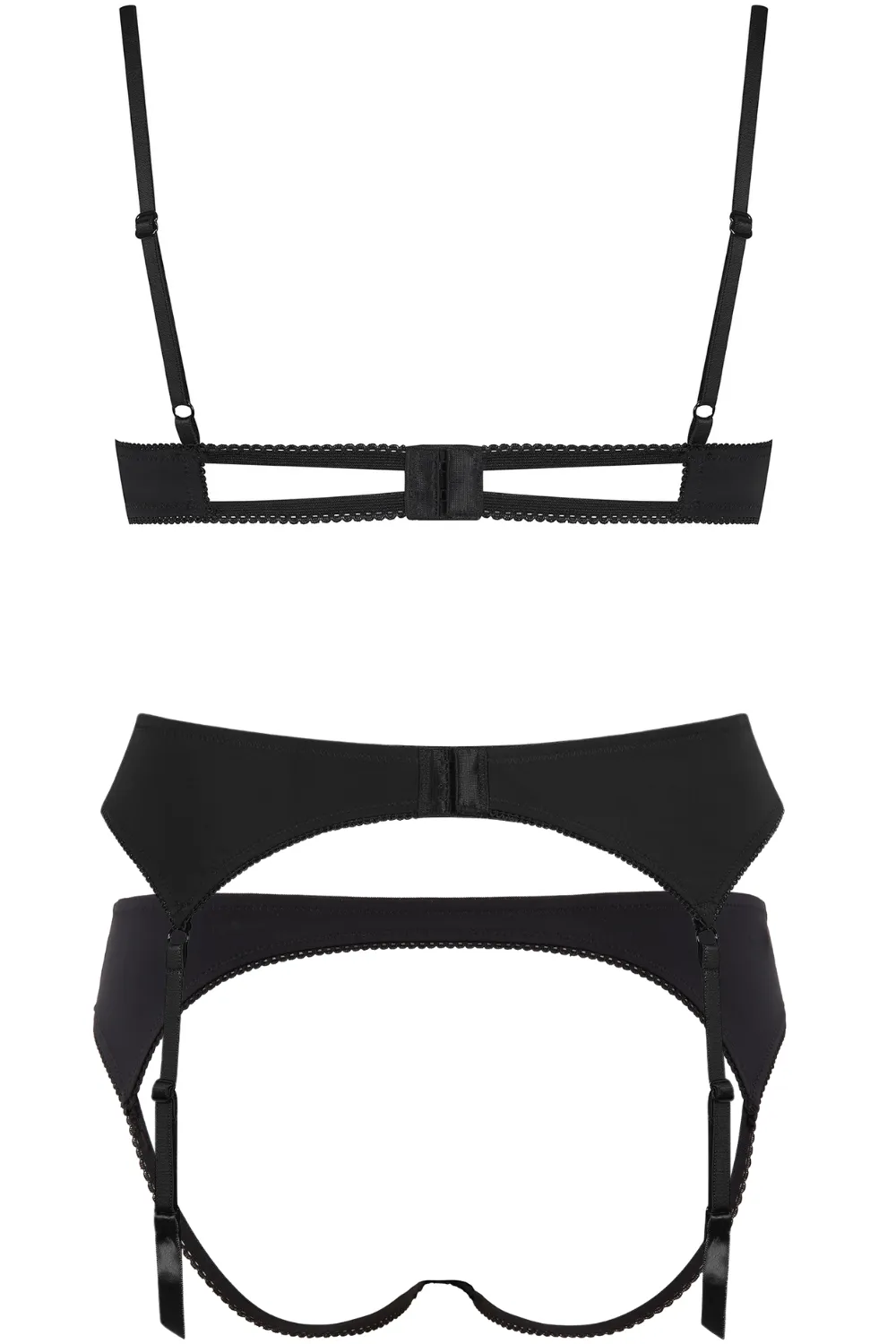 Le Petit Secret Cupless Bra. Naked Shorty & Suspender