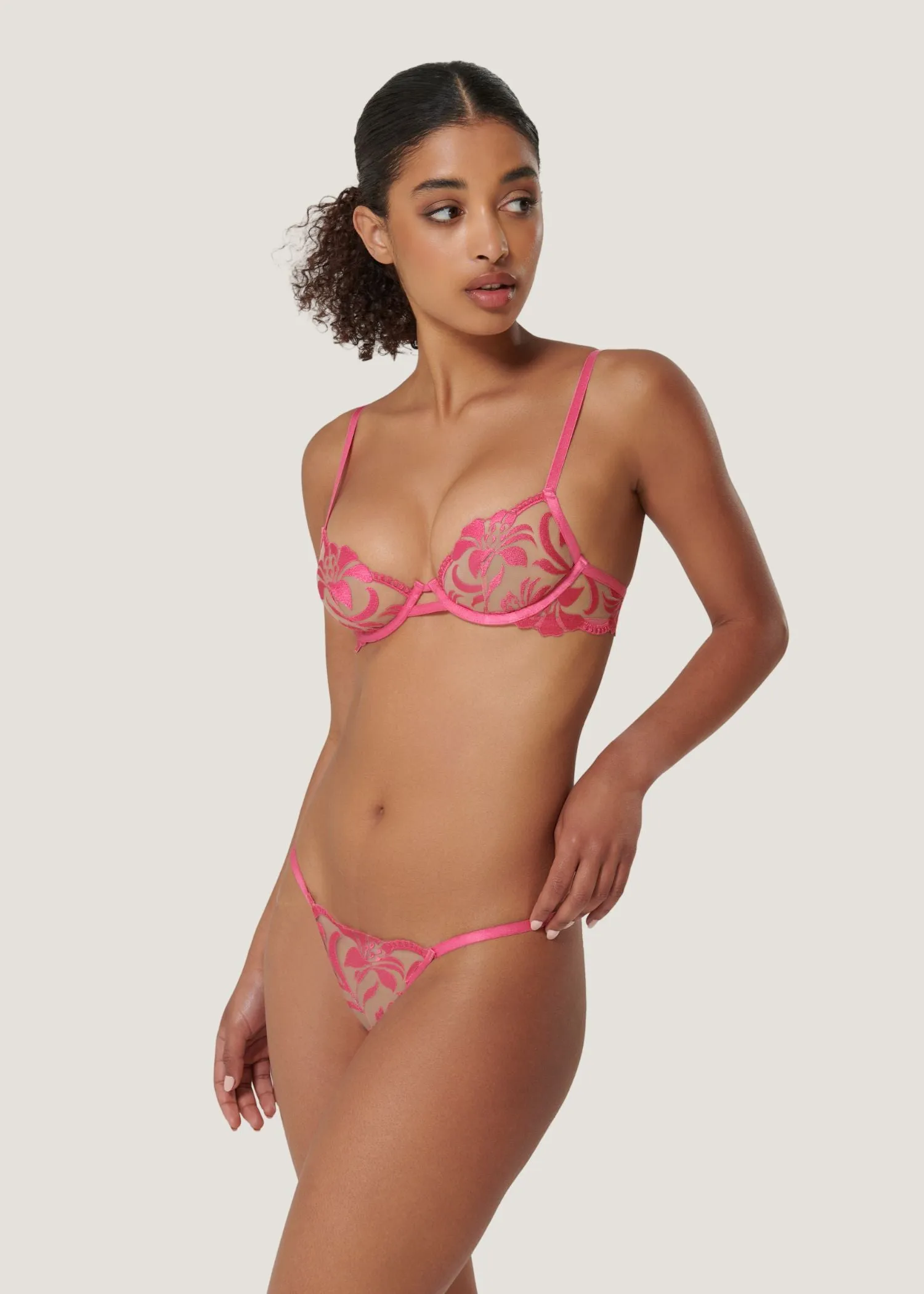 Leonora Thong (Fuchsia Pink/Sheer)