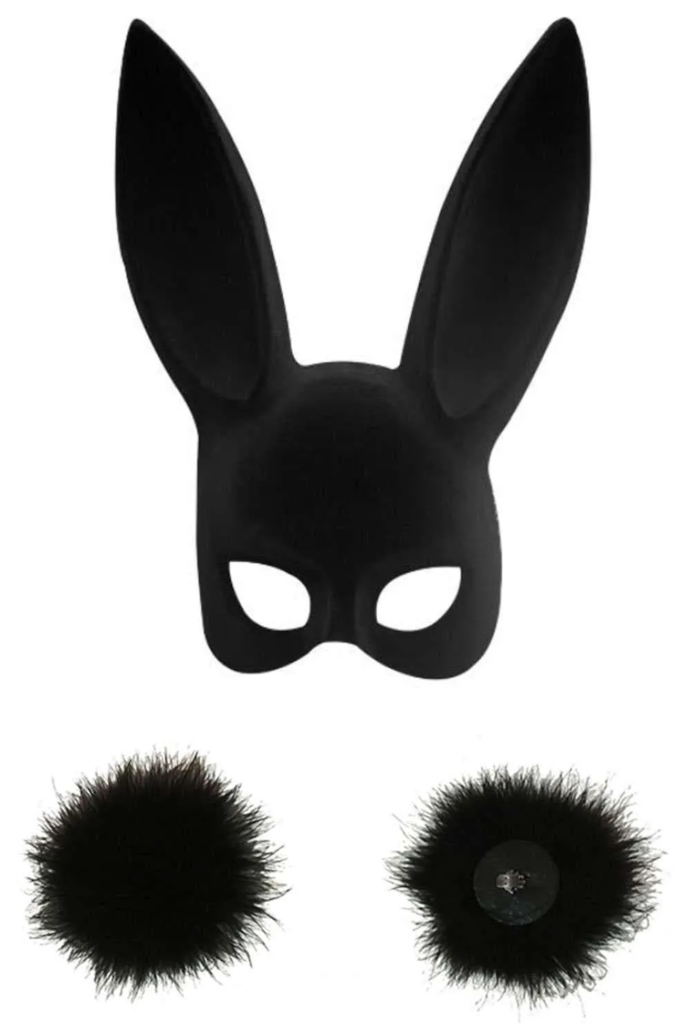 Les Fétiches Velvet Bunny Mask & Feather Tail