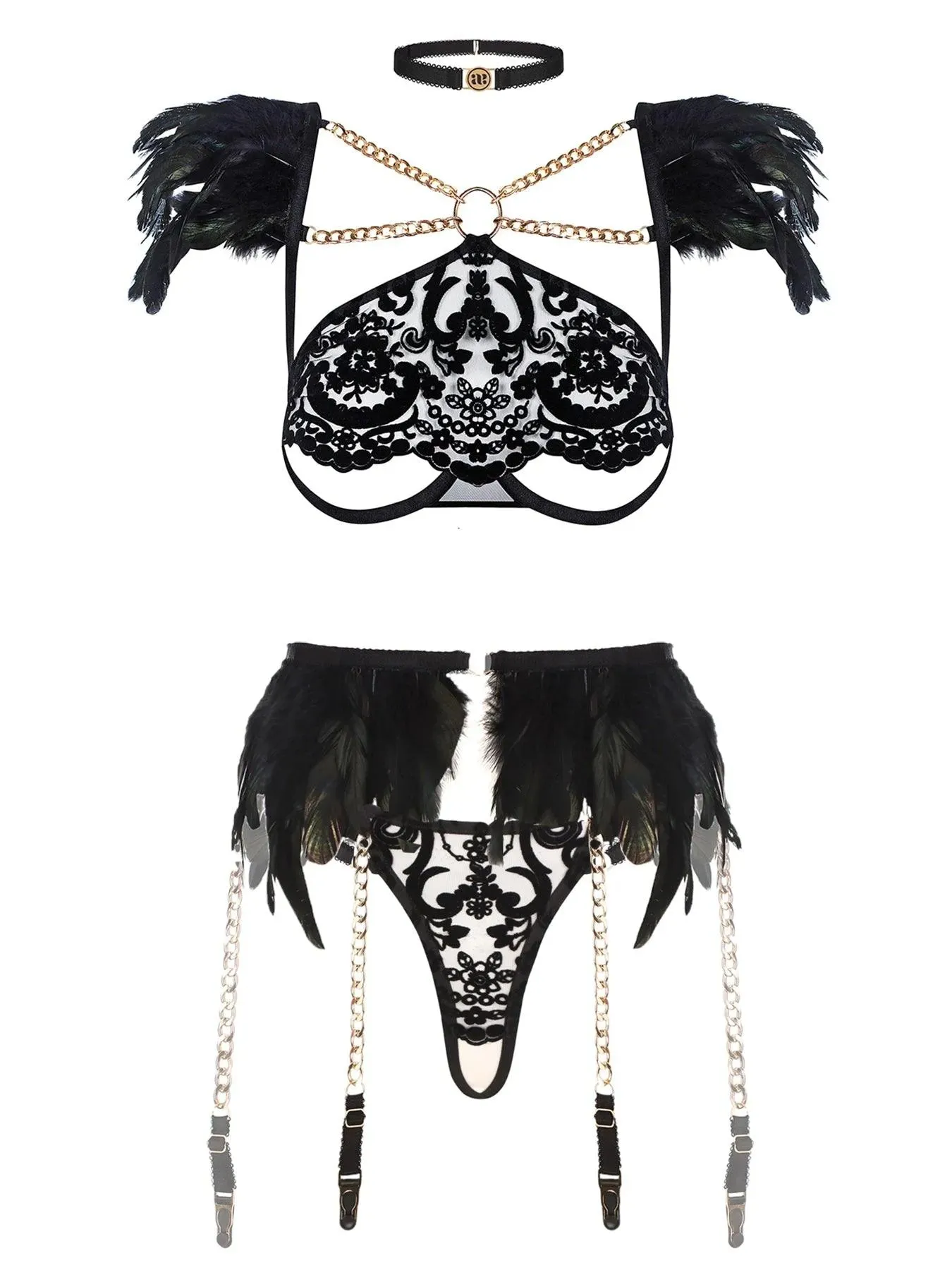 Lingerie Set Black Angel