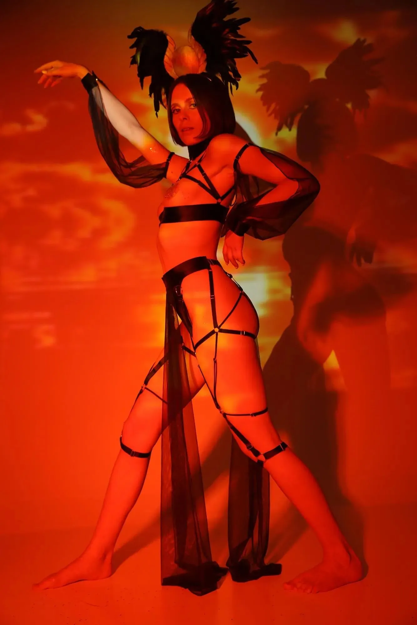 LINGERIE SET WITH HARNESSES CLEOPATRA