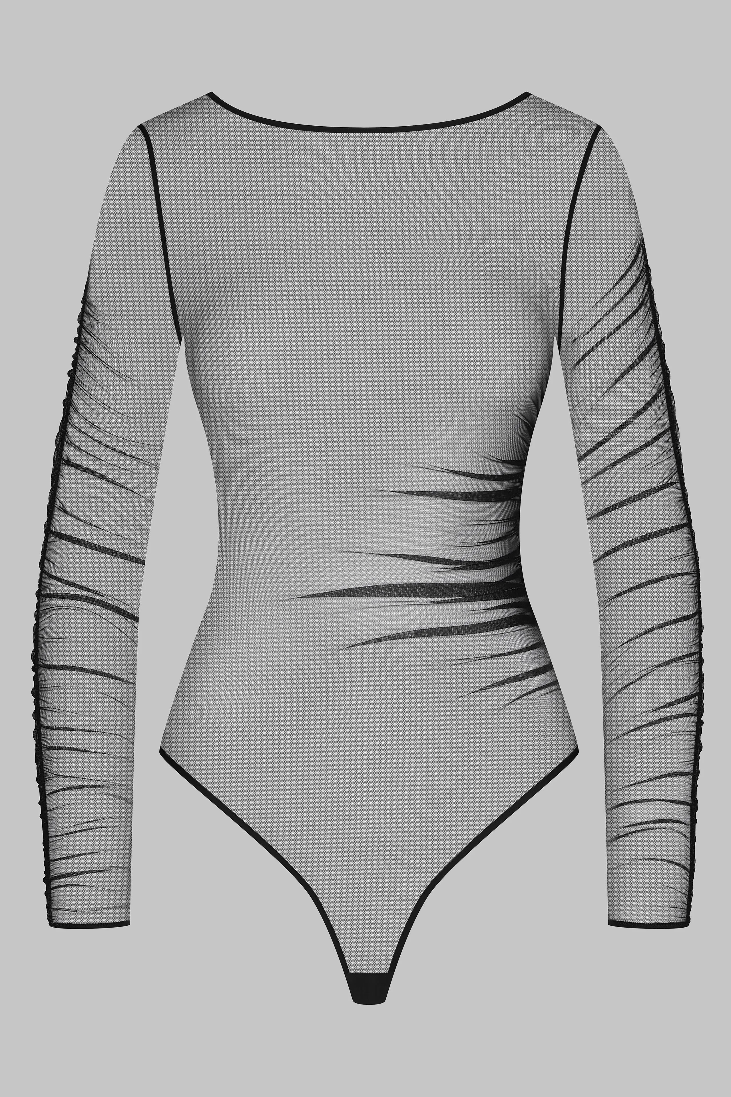 Long sleeve string bodysuit - Nuit Fauve