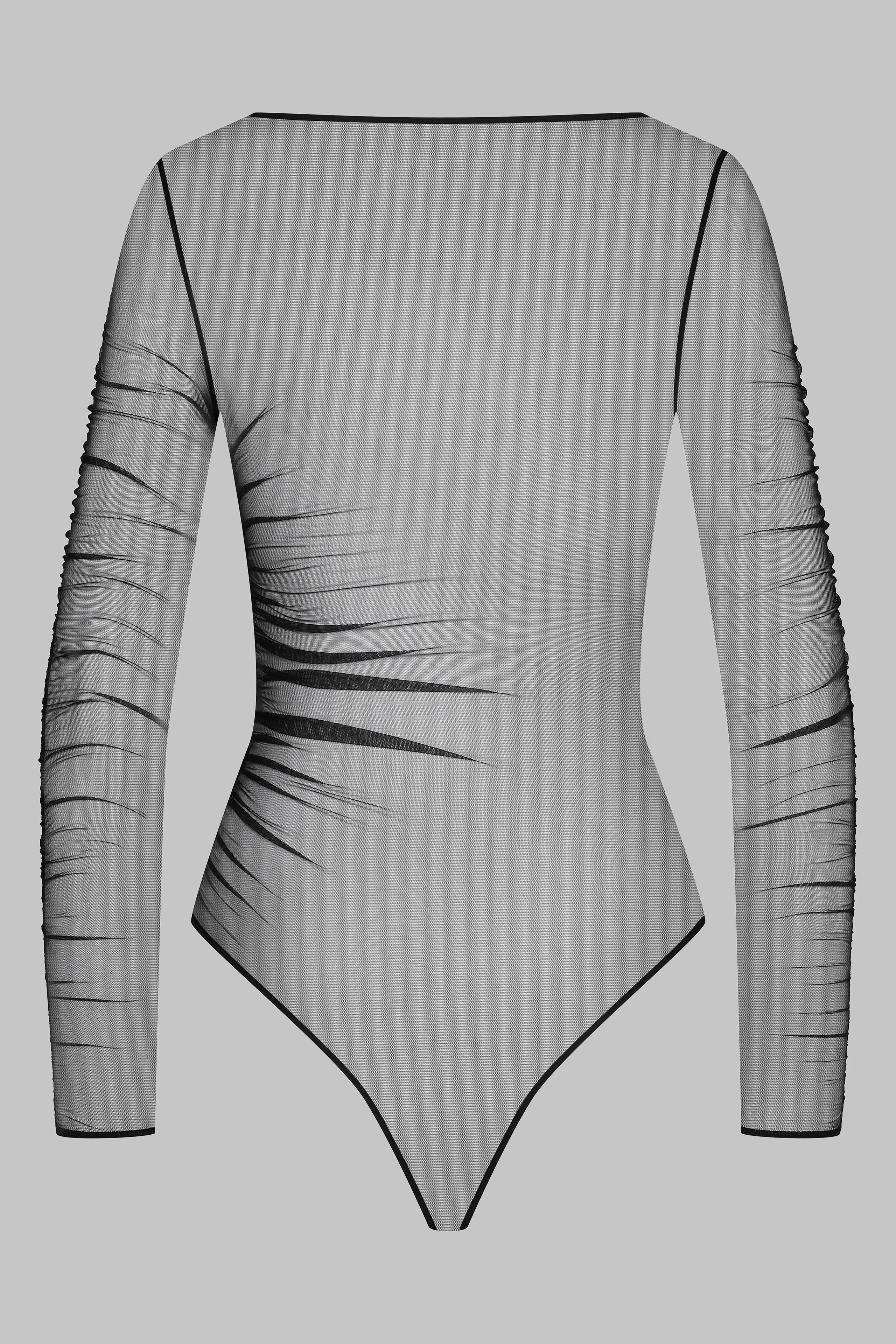 Long sleeve string bodysuit - Nuit Fauve