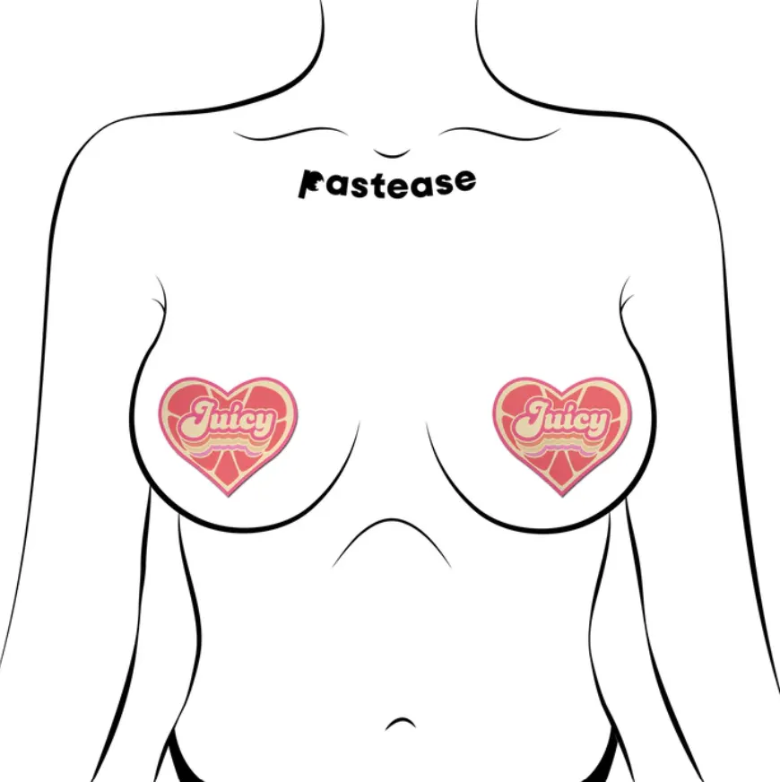 Love: 'Juicy' Pink Grapefruit Retro Heart Pasties
