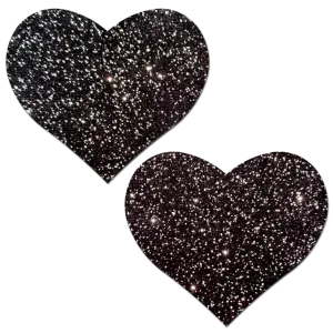 Love: Sparkle Black Heart Nipple Pasties