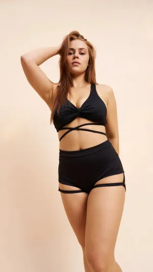 Lure You High Waisted Garter Shorts