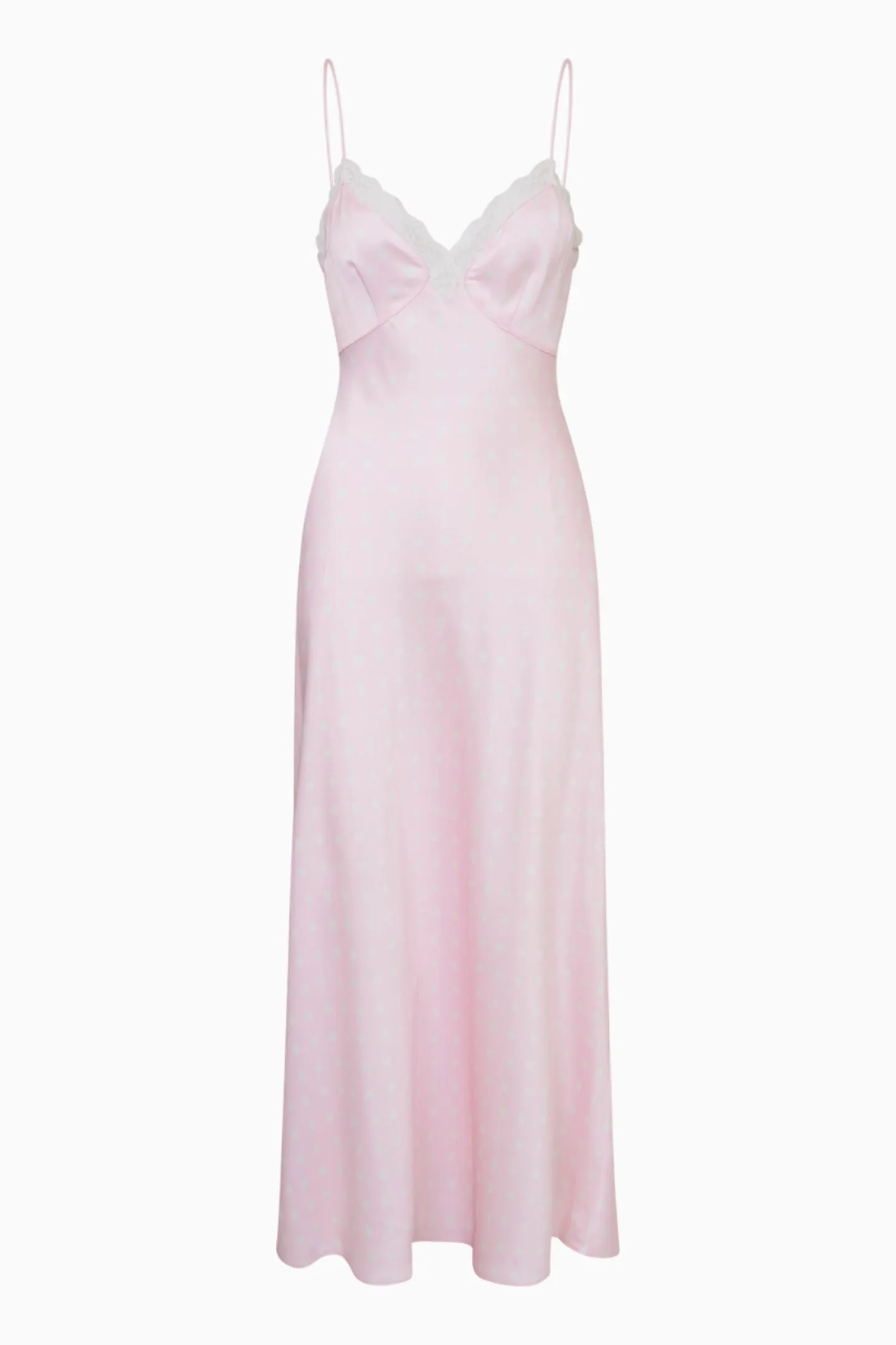Manuela Satin Polkadot Maxi Slip Dress