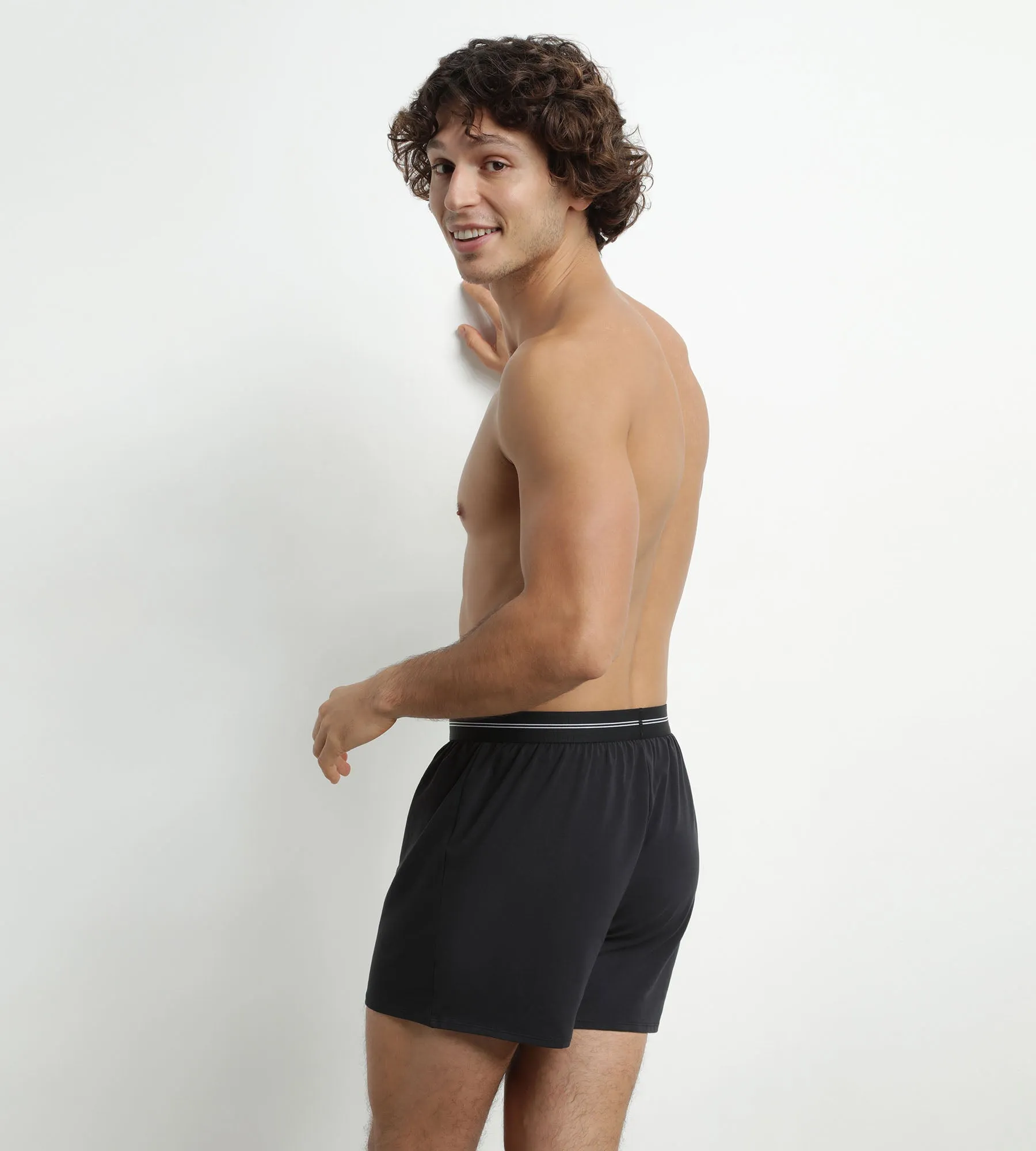 Men's cotton briefs Black Dim Icons Essentiel
