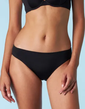 Midi Bikini Bottom Essential Micro in Black Microfiber