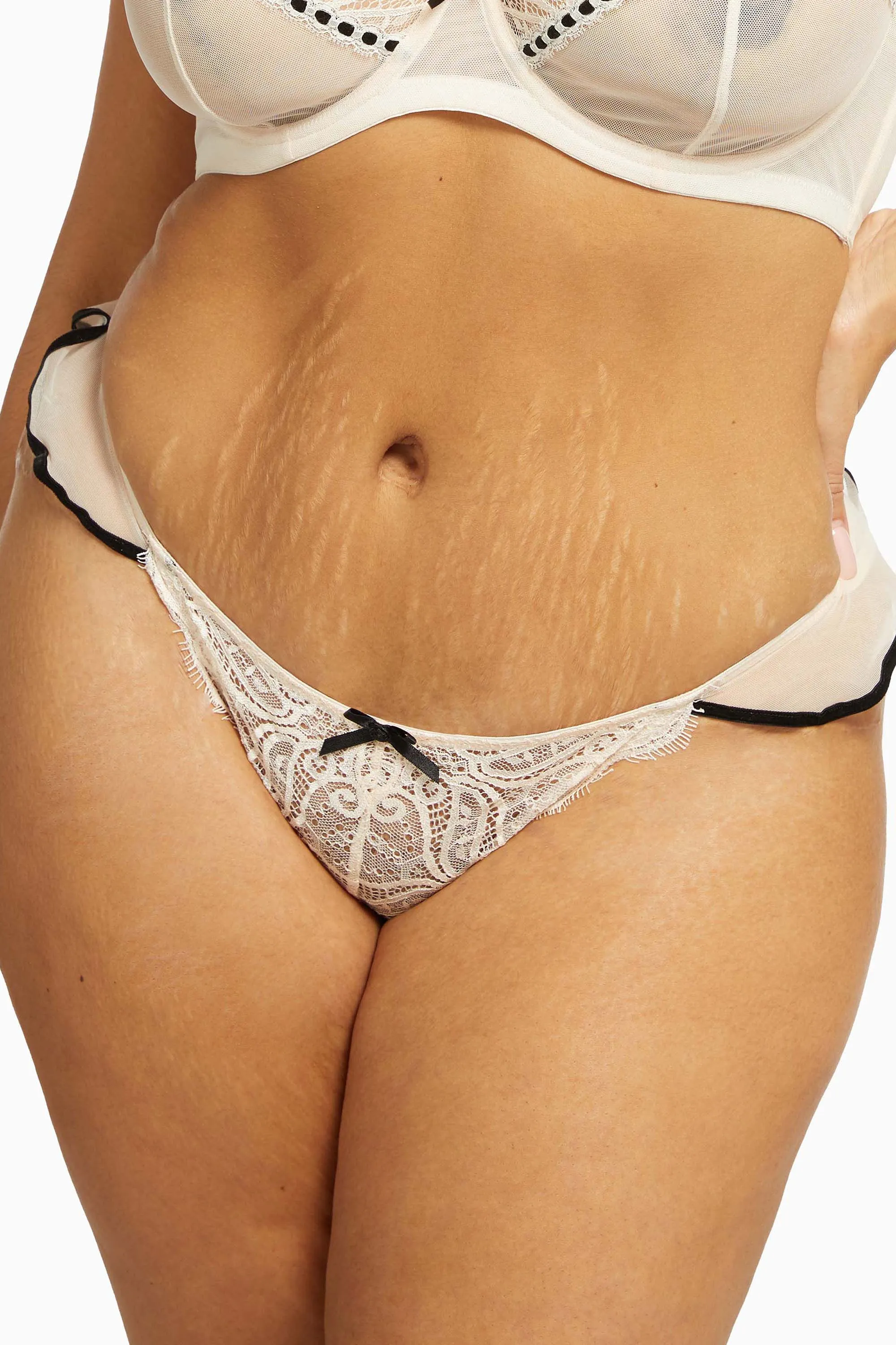 Monica Ribbon Slot Brief Peach Core