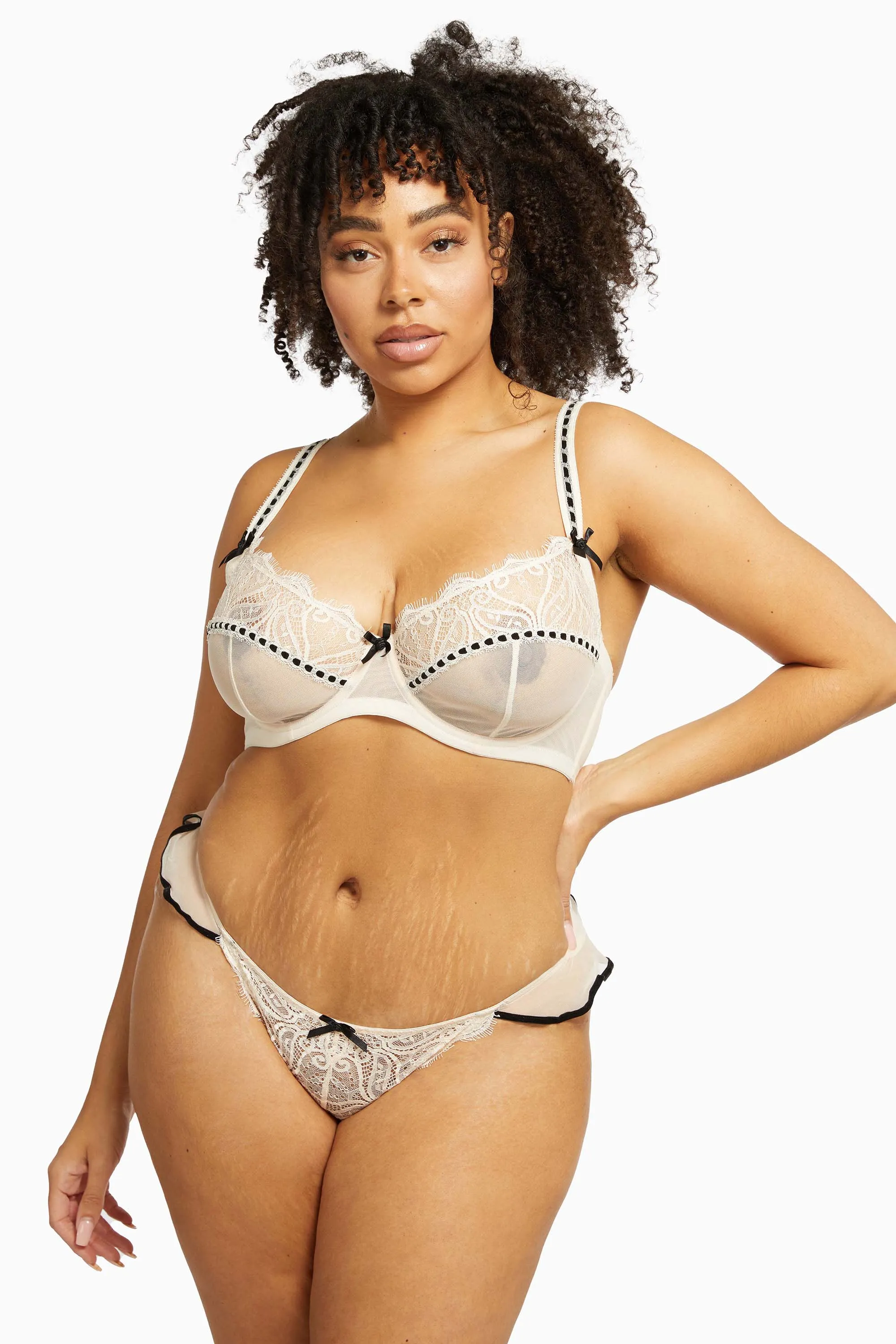Monica Ribbon Slot Brief Peach Core