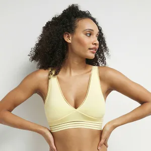 Non-wired triangle bra in microfibre Yellow Oh My Dim's