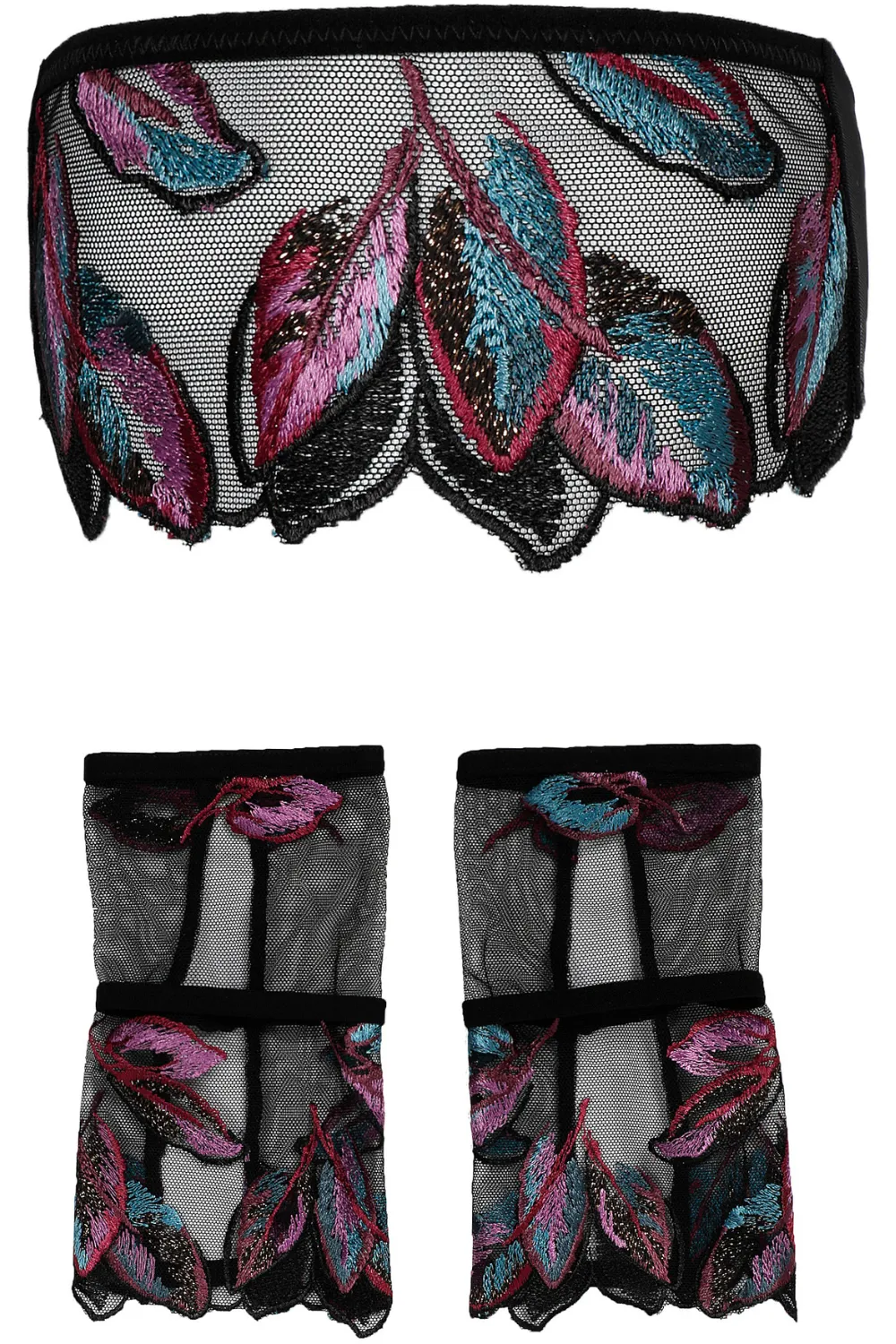 Oiseau de Paradis Mask & Gloves Set in Black