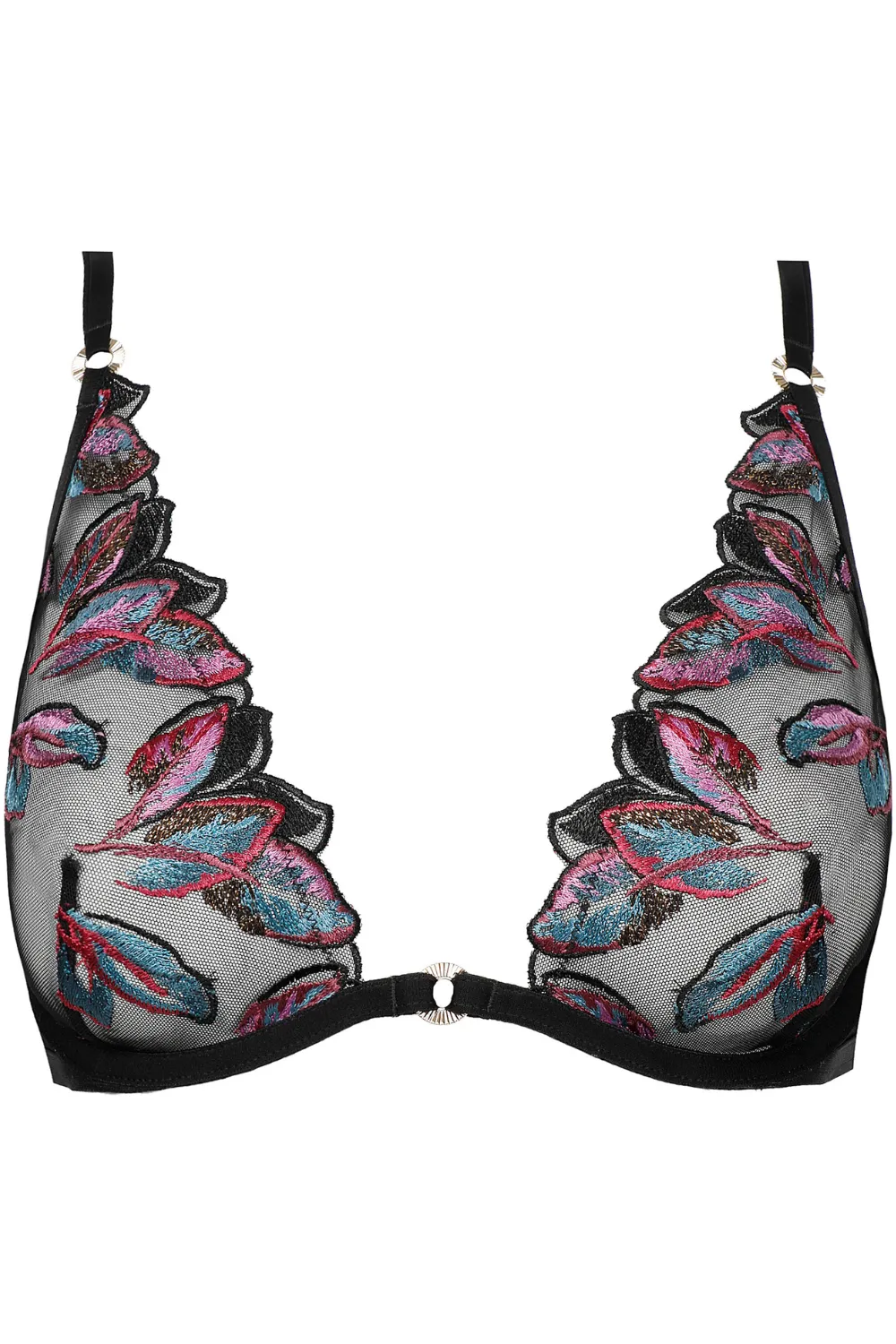 Oiseau de Paradis Wired Triangle Bra in Black