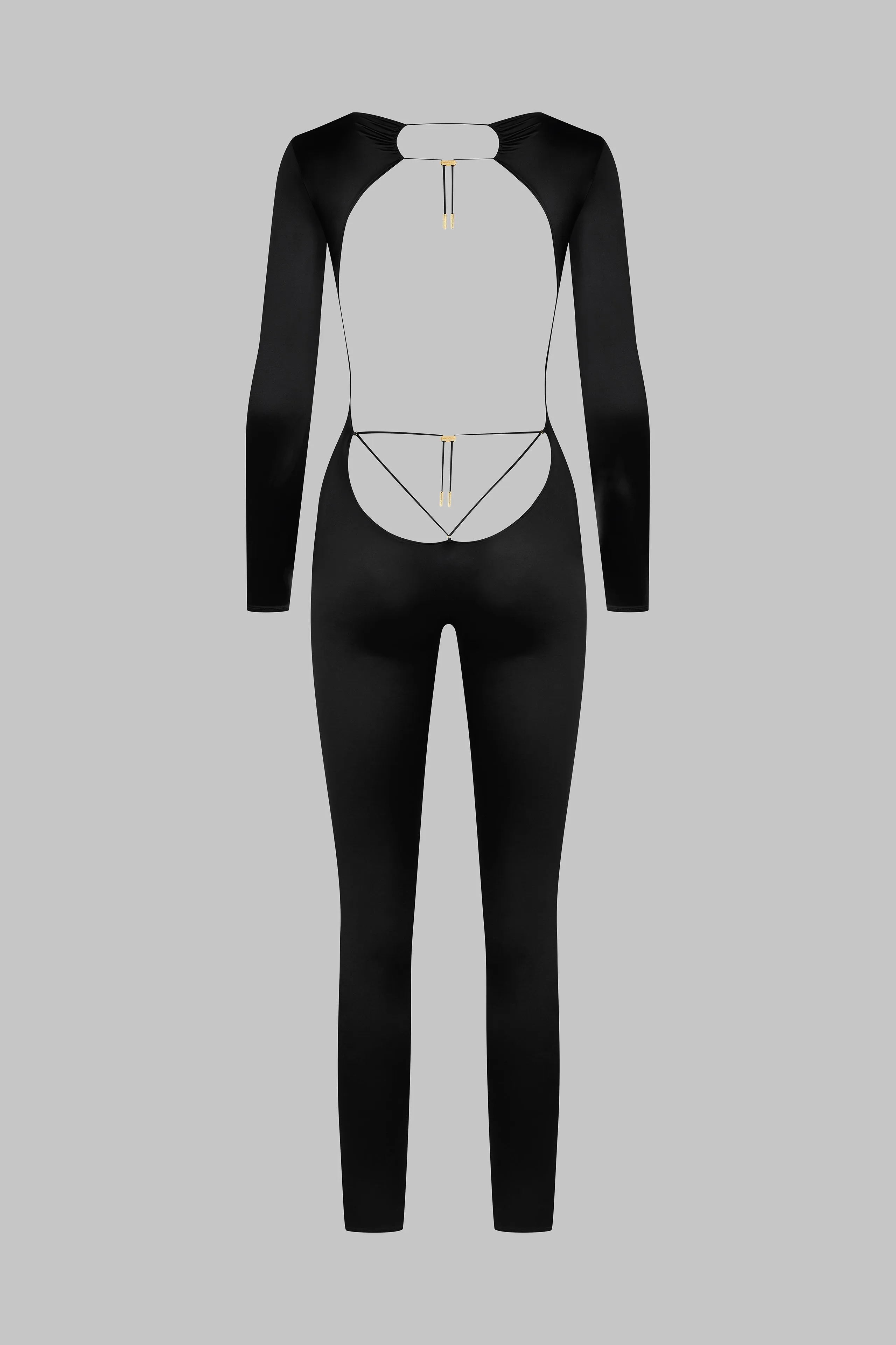 Open Back Long Sleeve Catsuit - French Kiss