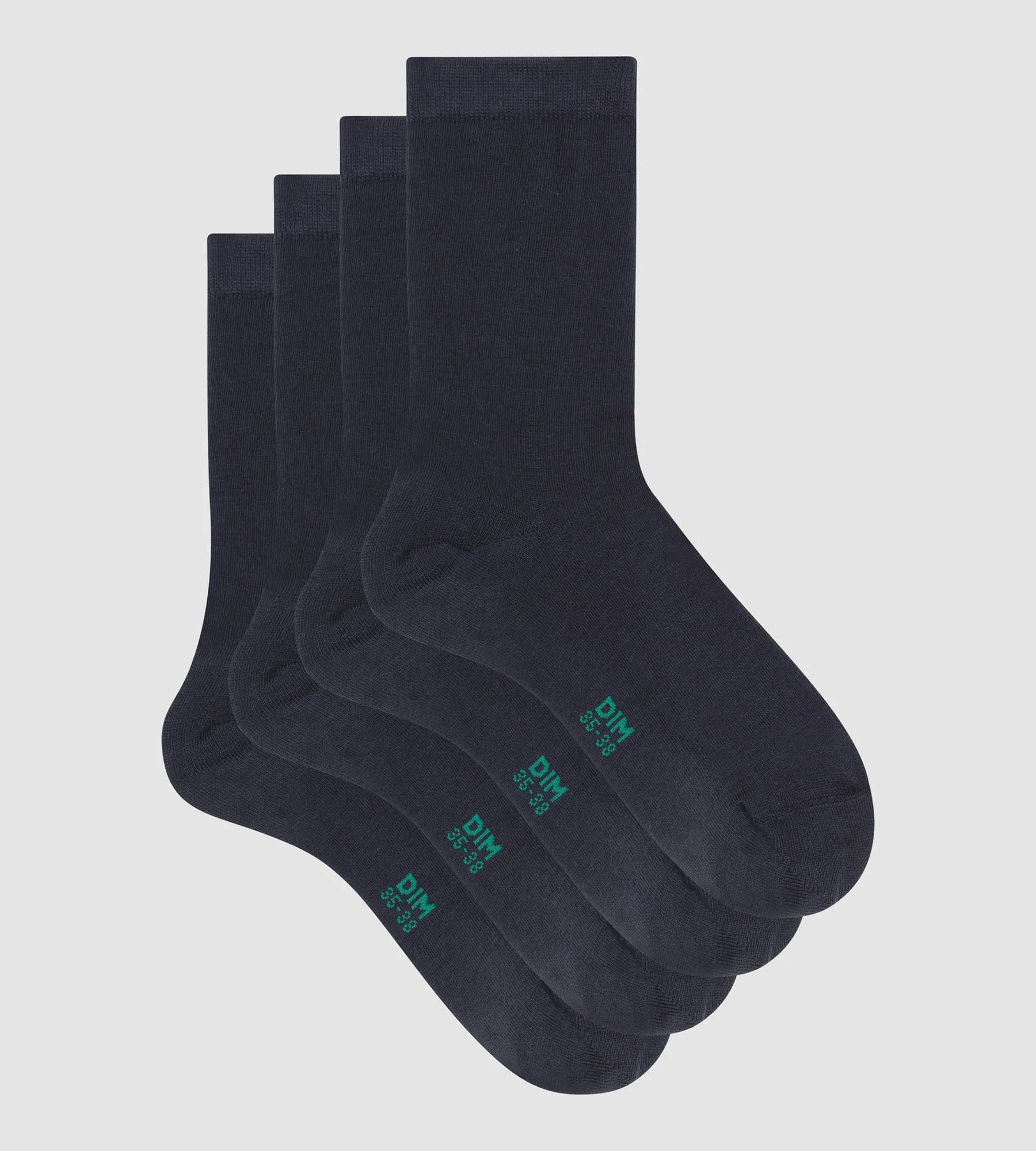 Pack of 2 pairs of Navy Blue women's socks in organic cotton Dim Good