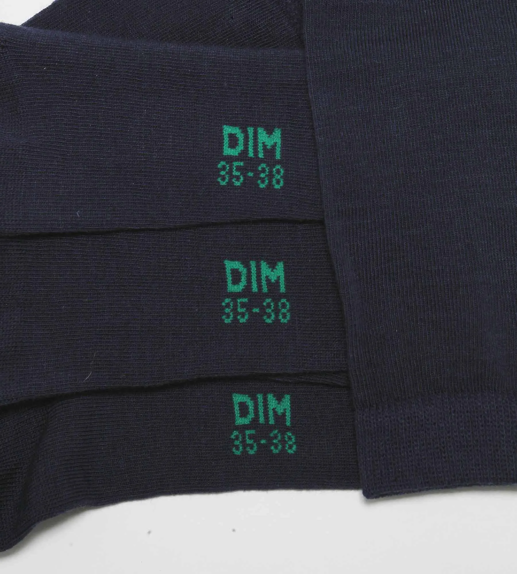 Pack of 2 pairs of Navy Blue women's socks in organic cotton Dim Good