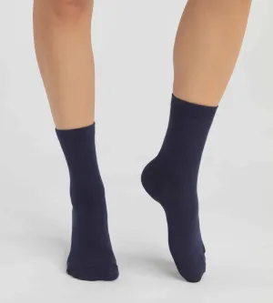 Pack of 2 pairs of Navy Blue women's socks in organic cotton Dim Good