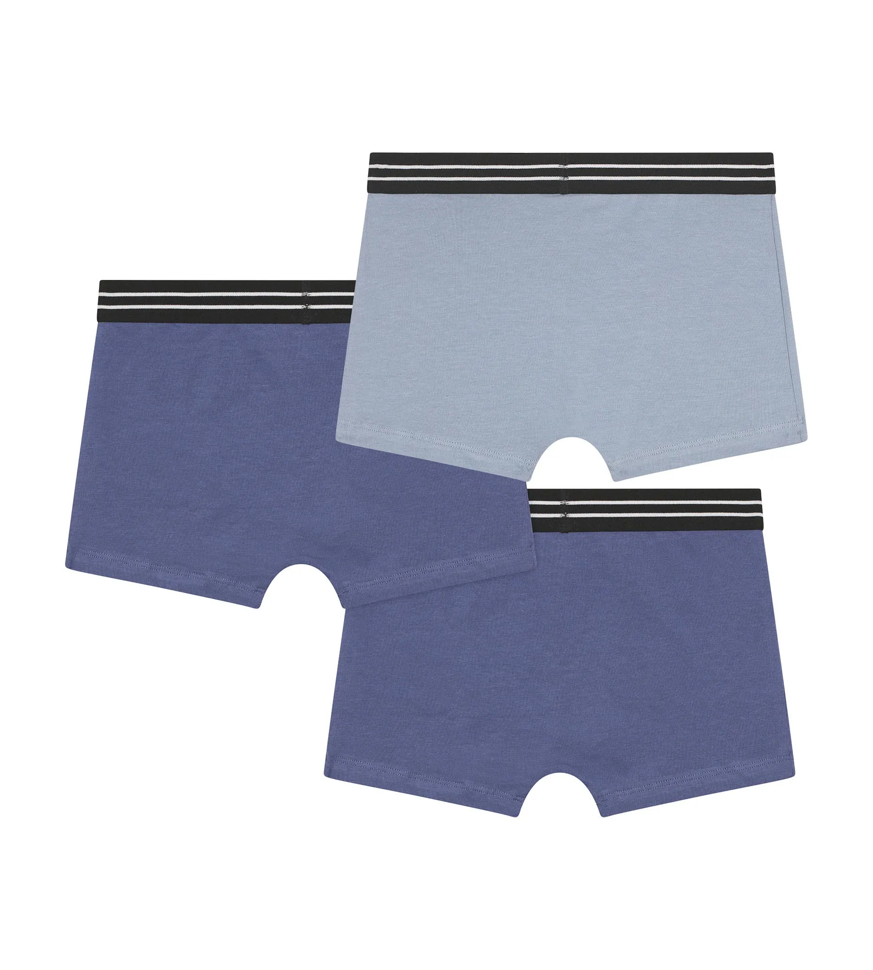 Pack of 3 Ecodim blue stretch cotton boxer shorts for boys