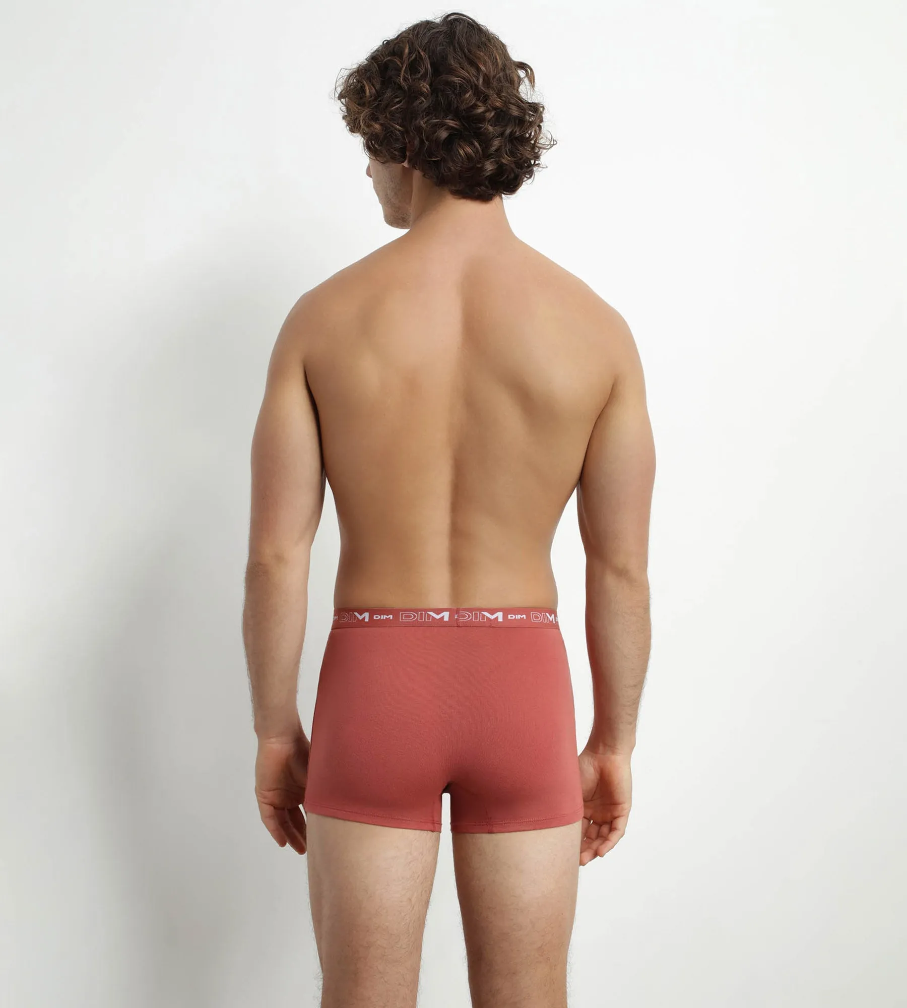 Pack of 3 Men's Boxers Black Brown Terracotta Chiné Dim Cotton Stretch