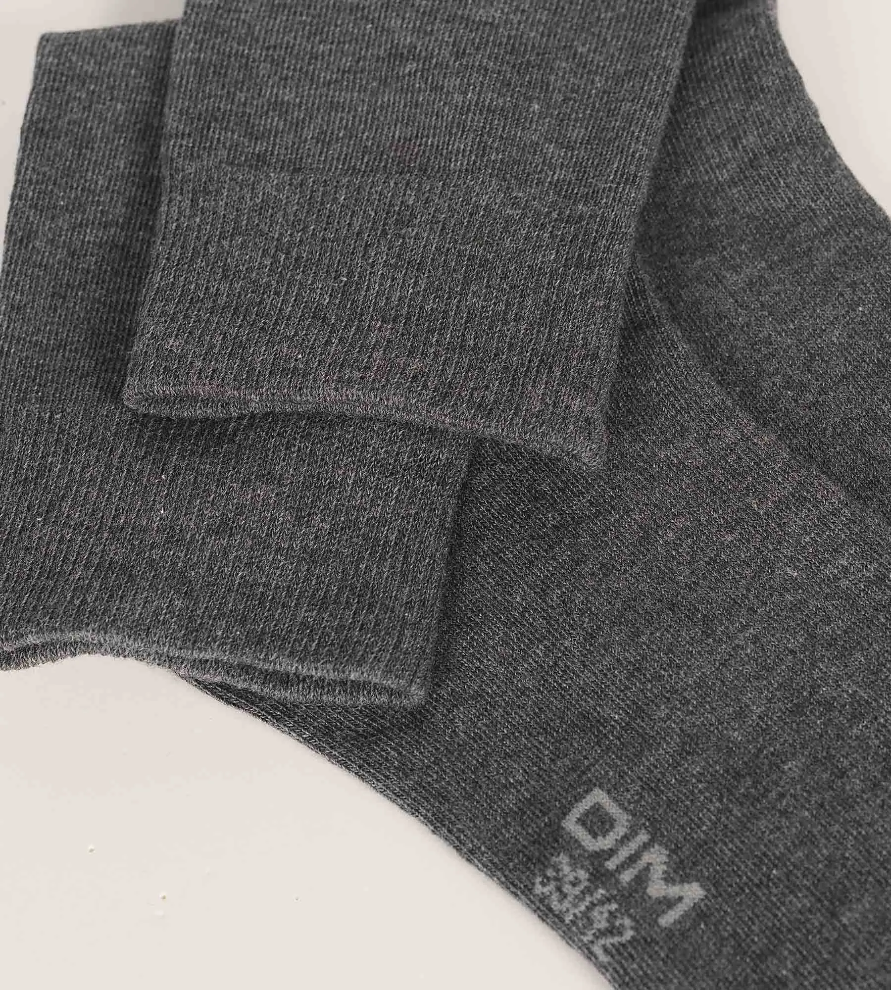 Pack of 3 Pairs of Men's Anthracite Mottled Dim Cotton Socks