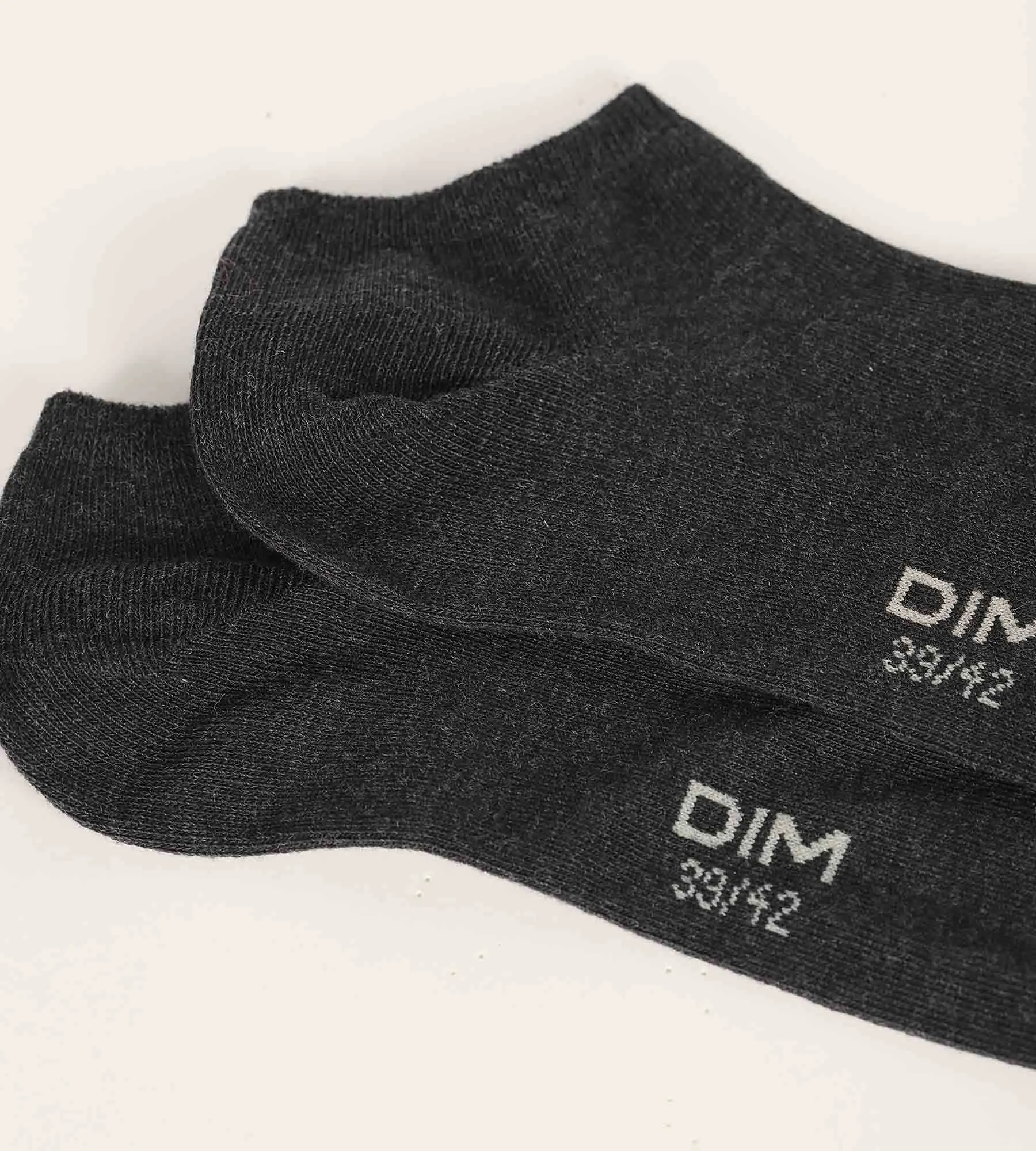 Pack of 3 Pairs of Men's Short Socks Black Dim Cotton