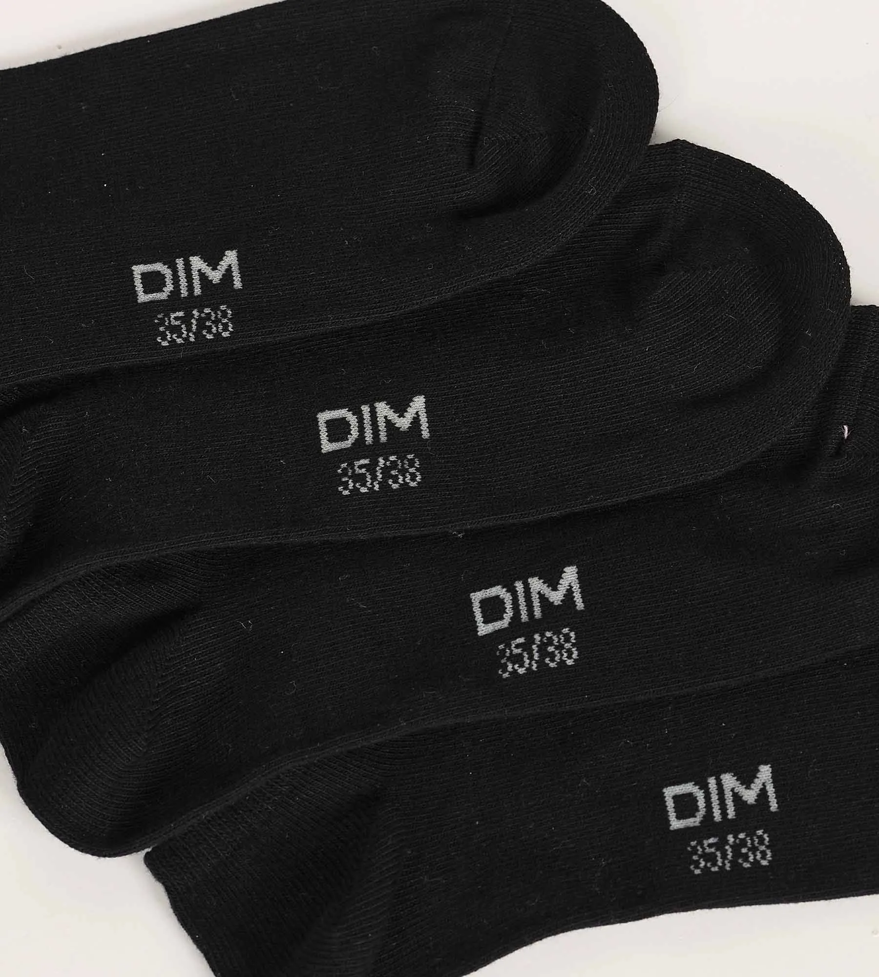 Pack of 3 Women's Short Socks Black Dim Cotton