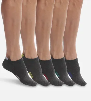 Pack of 5 pairs of men's cotton ankle socks Medium grey EcoDim