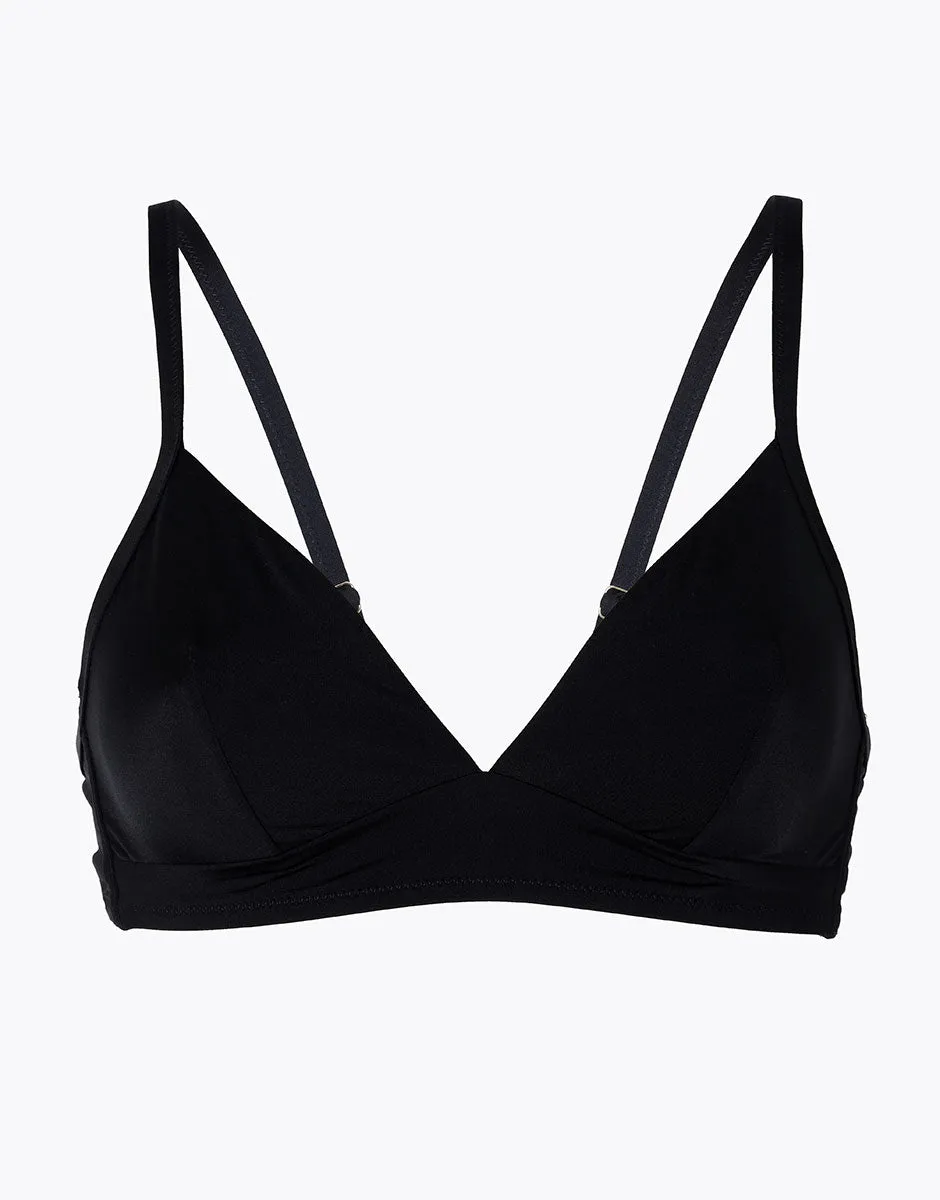 Padded Bikini Top Essential Micro in Black Microfiber
