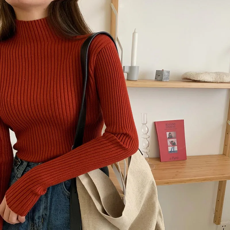 #PB Chic Long Sleeve Casual Turtleneck