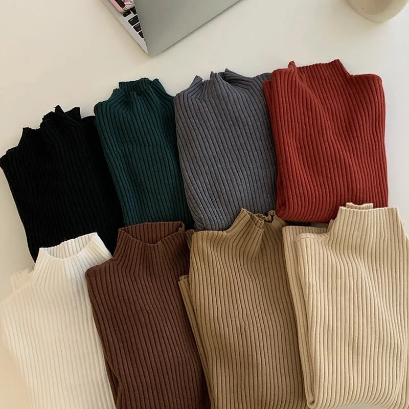 #PB Chic Long Sleeve Casual Turtleneck