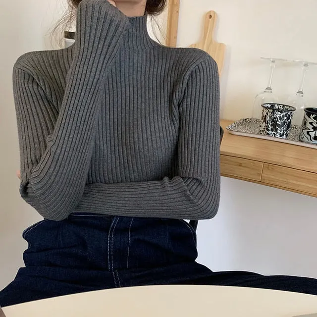 #PB Chic Long Sleeve Casual Turtleneck