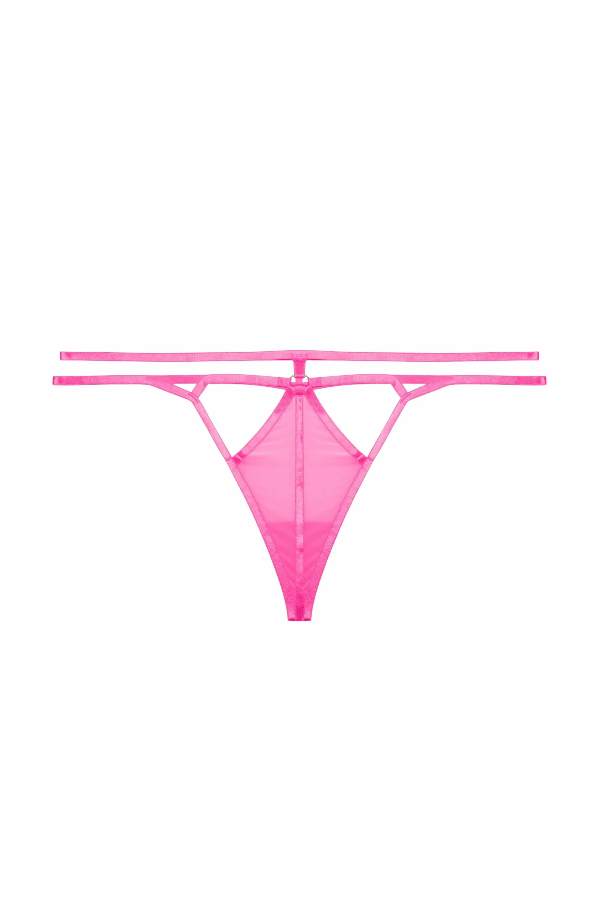 Penny Neon Pink Strappy Mesh Thong