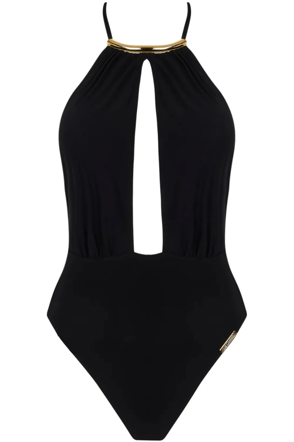 Pure Elegance Seduction Halter Swimsuit in Black