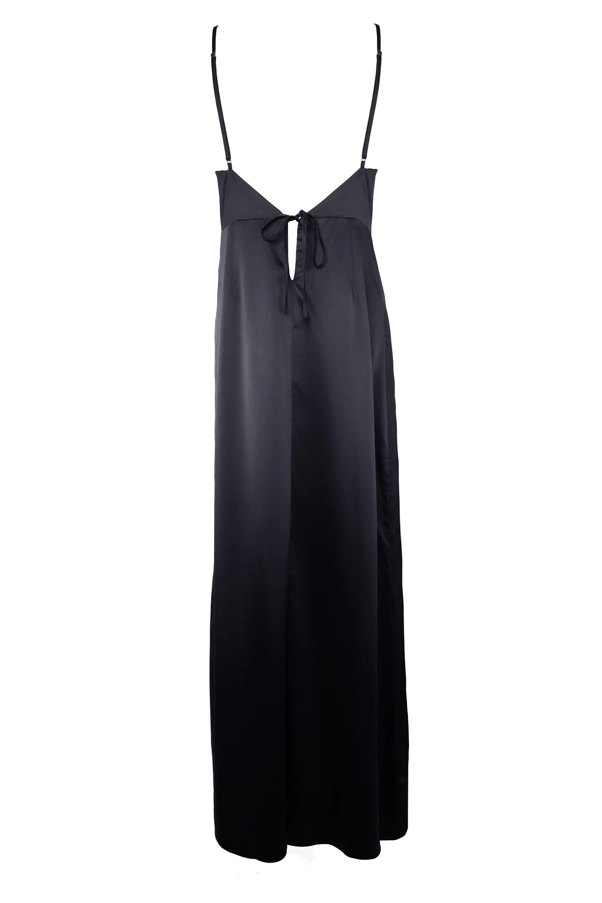 Reina Black Satin Wrap Chemise Curve