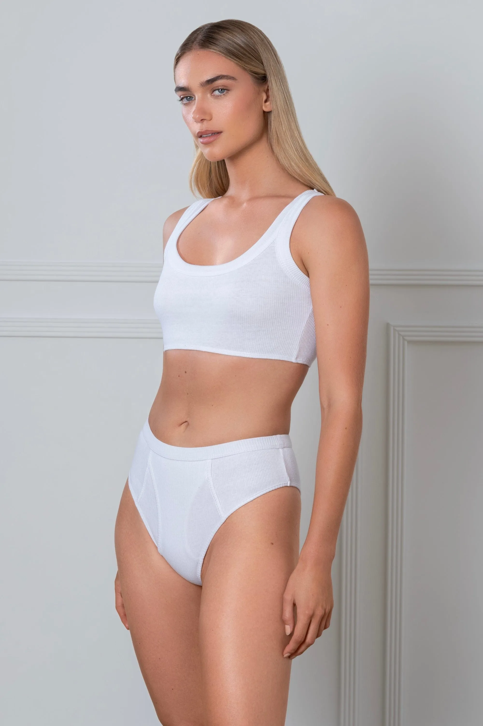 Rib Crop White