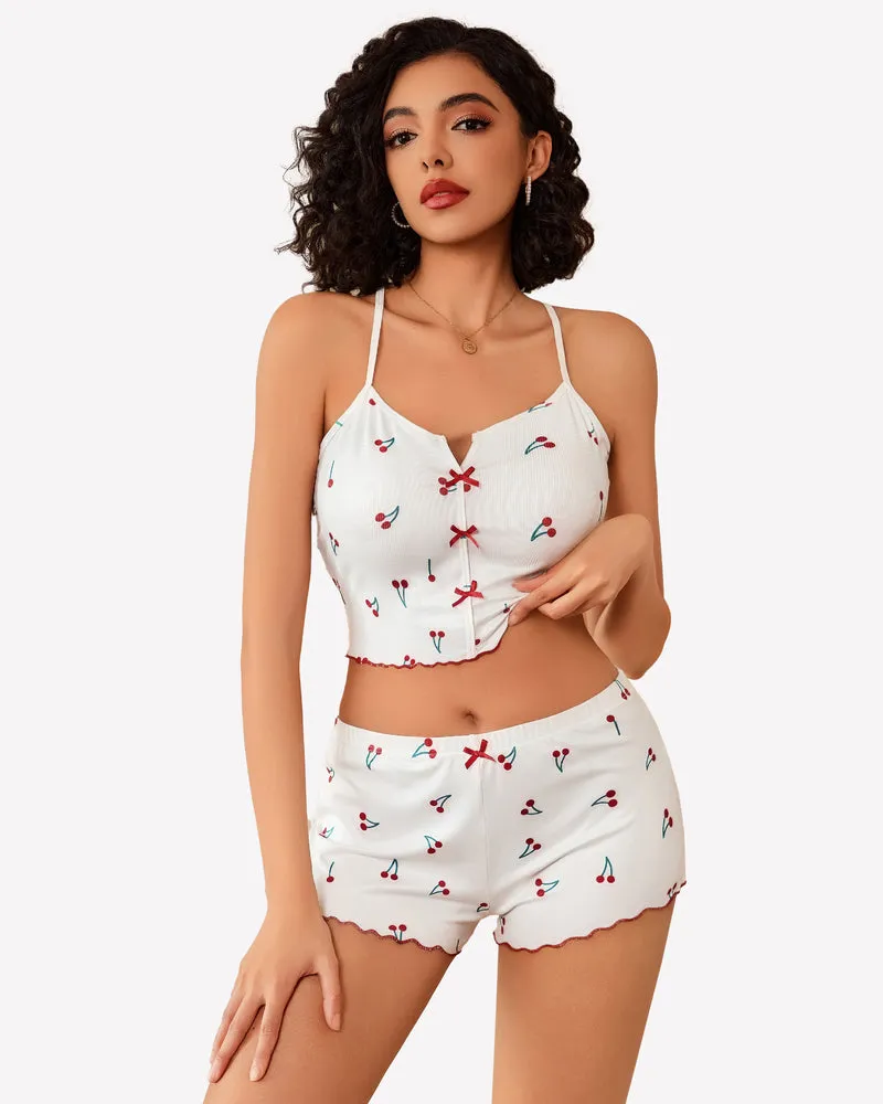 Ribbed Cami Pajama Set 2 Piece PJ Set