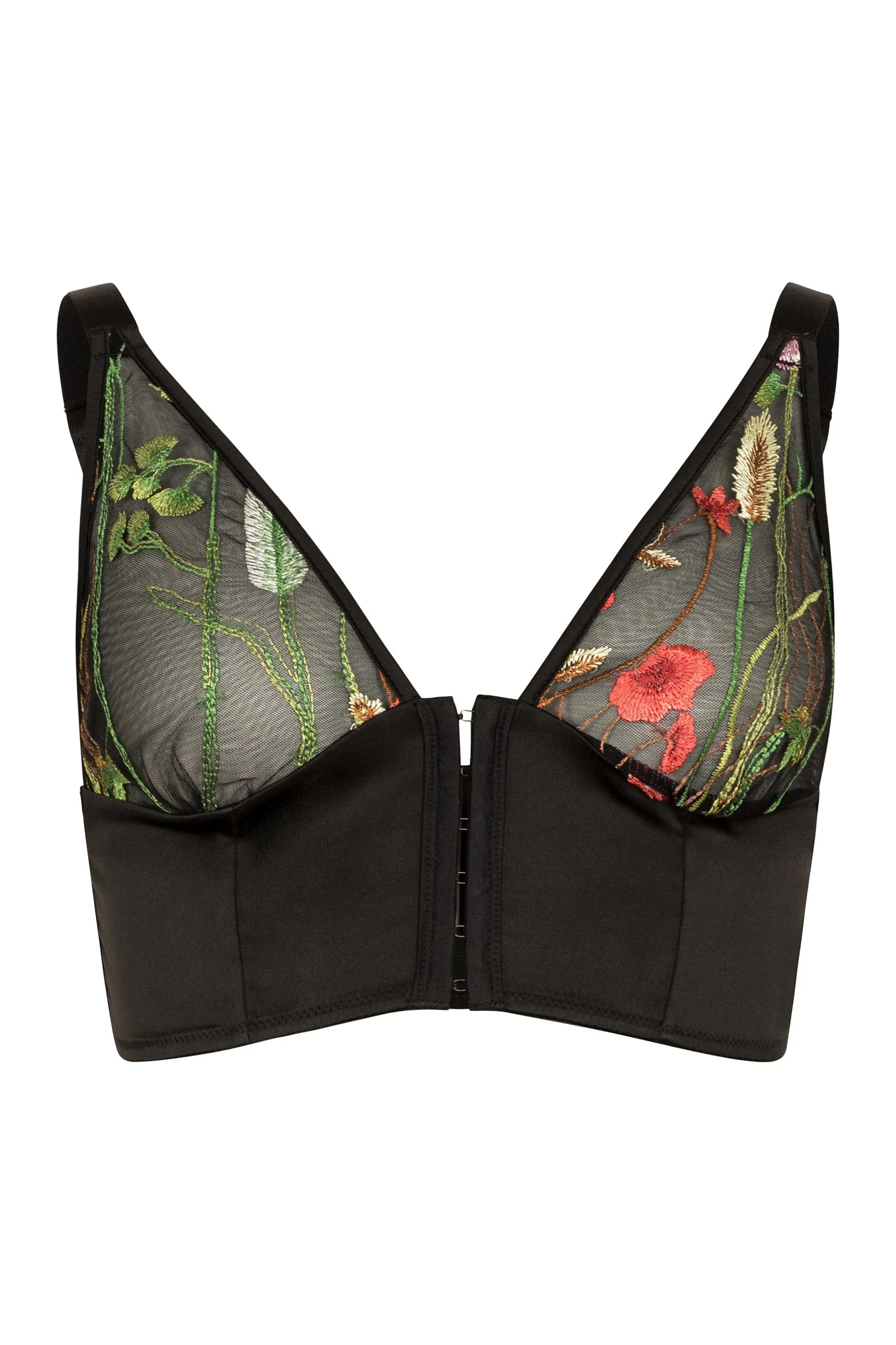 Rosa Black Embroidered Triangle Bra