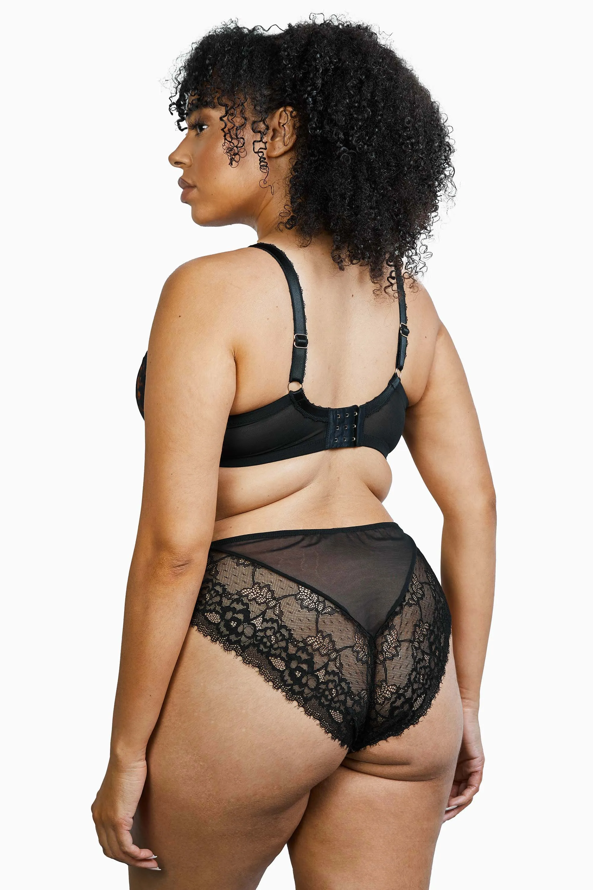 Rosalyn Black Tortoise Shell Lace Full Cup Bra