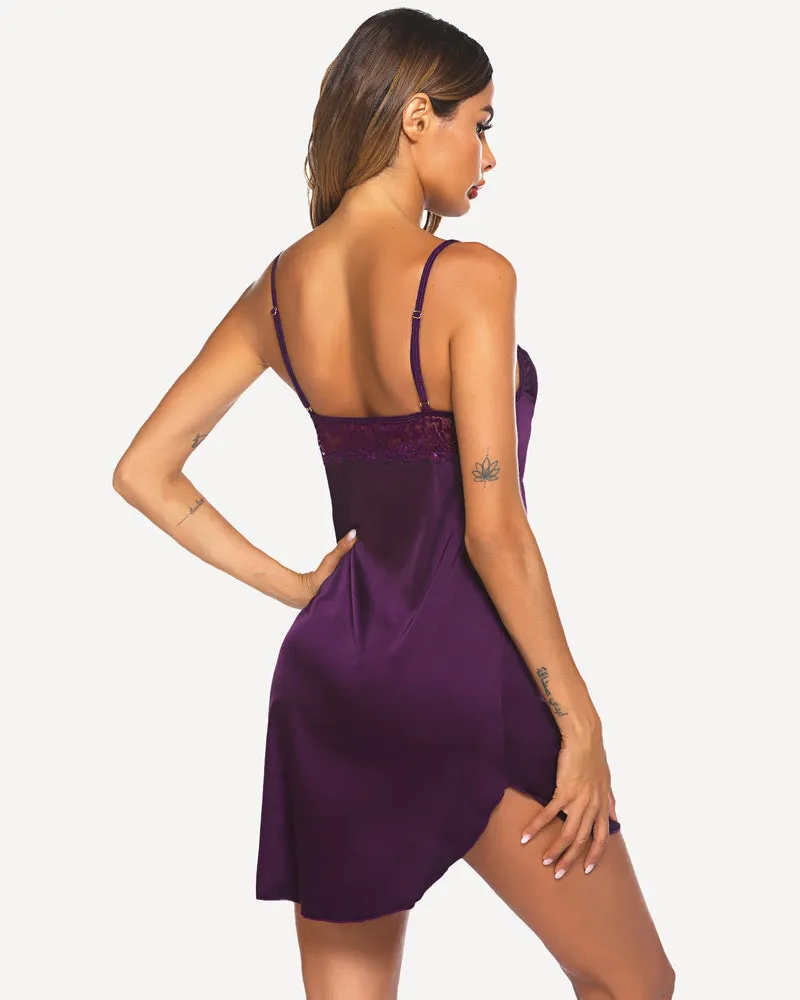 Satin Lace Mini Full Slip Sleepdress