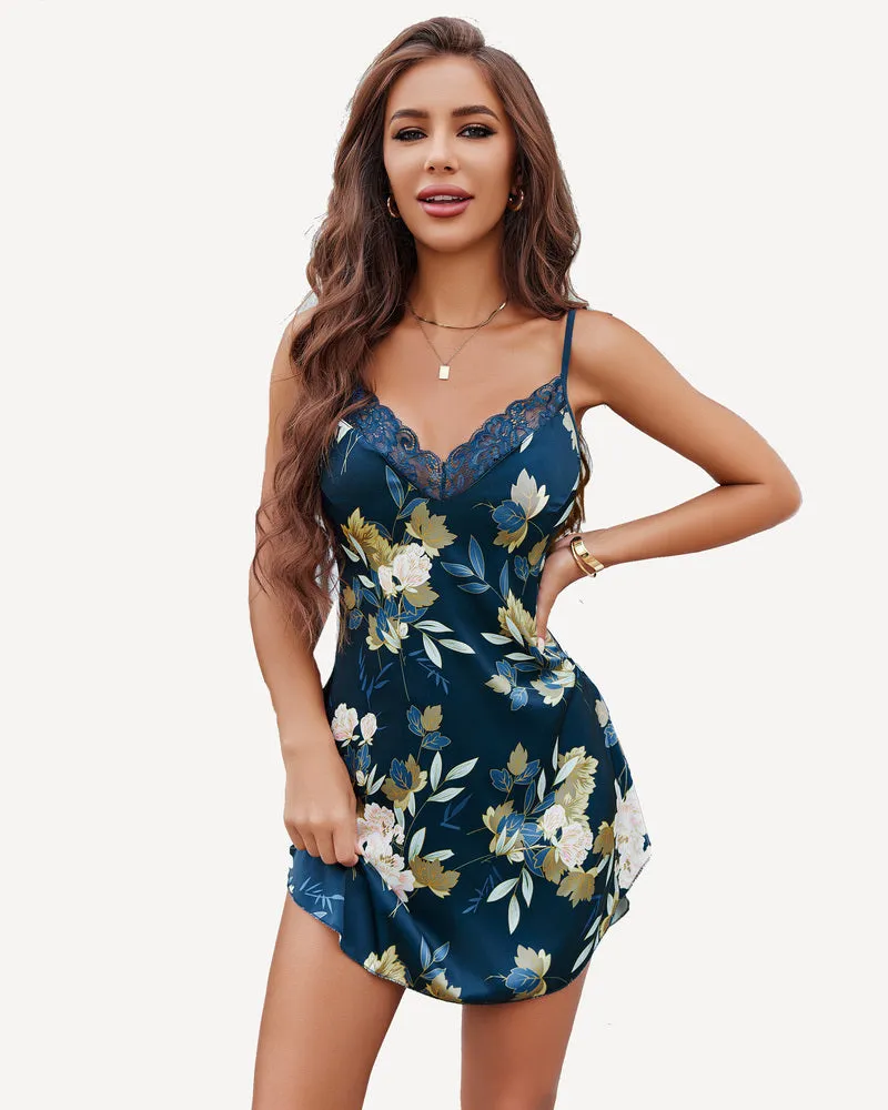 Satin Lace Mini Full Slip Sleepdress