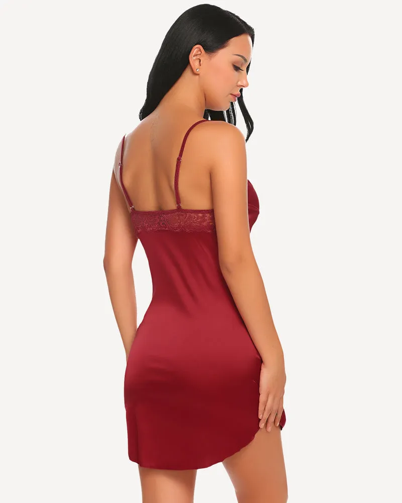 Satin Lace Mini Full Slip Sleepdress