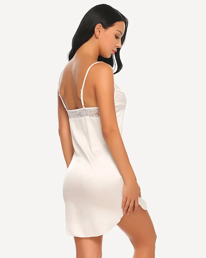 Satin Lace Mini Full Slip Sleepdress